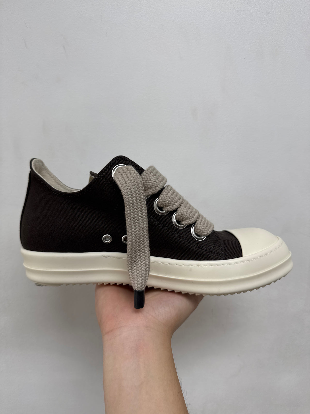 Rick Owens Dark Dust & Milk 'DRKSHDW' Jumbo Lace Ramone Low Sneakers
