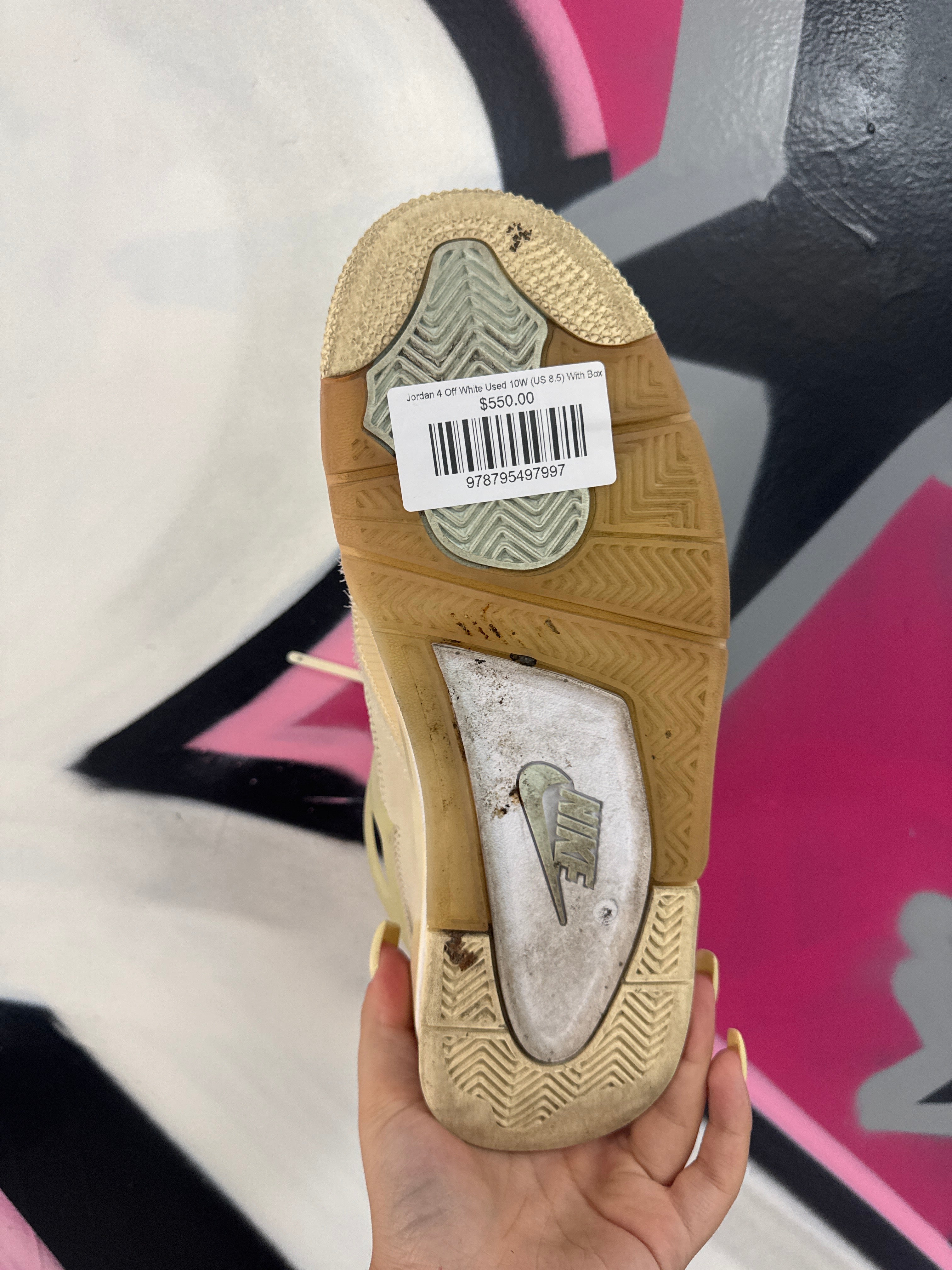 Jordan 4 Off White Used 10W (US 8.5) With Box