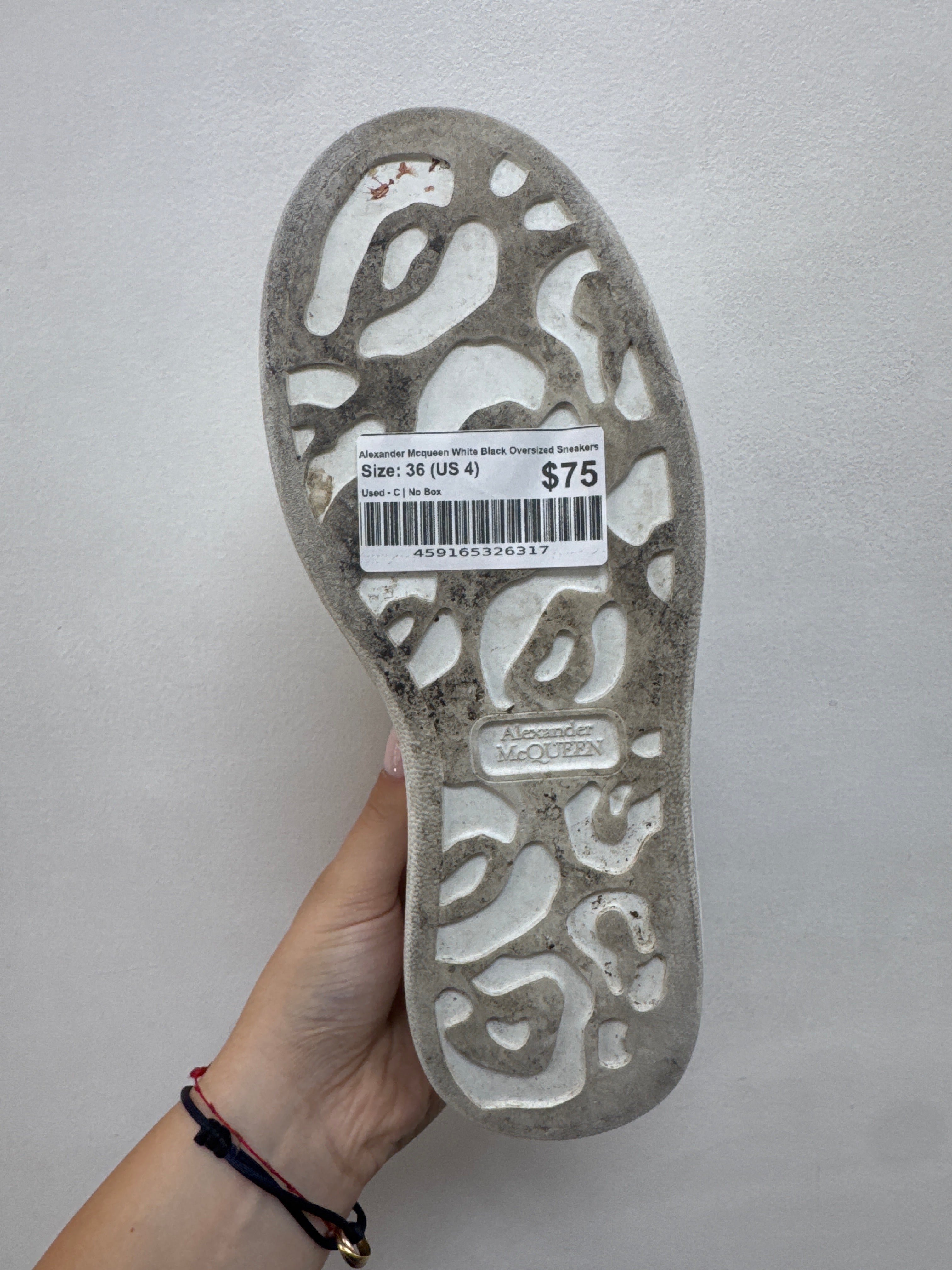 Alexander Mcqueen White Black Oversized Sneakers