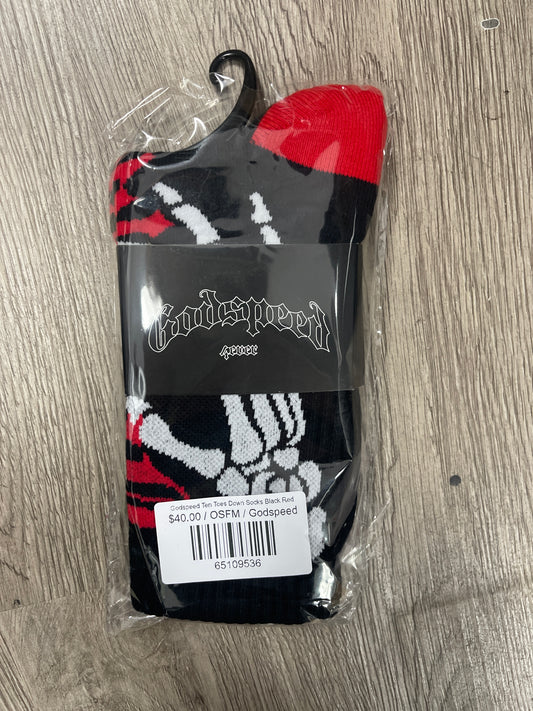Godspeed Ten Toes Down Socks Black Red