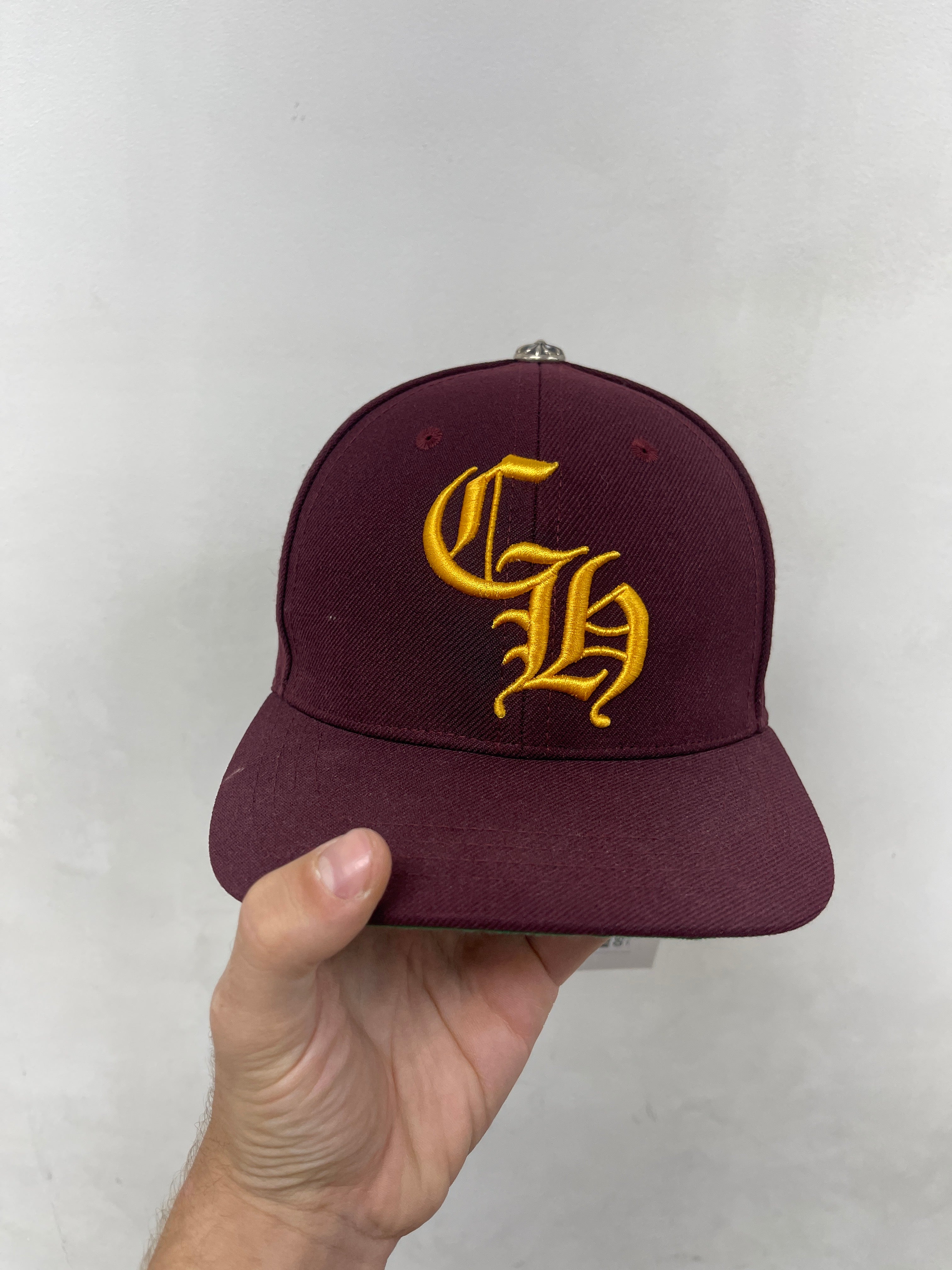 Chrome Hearts Maroon Gold Baseball Trucker Hat