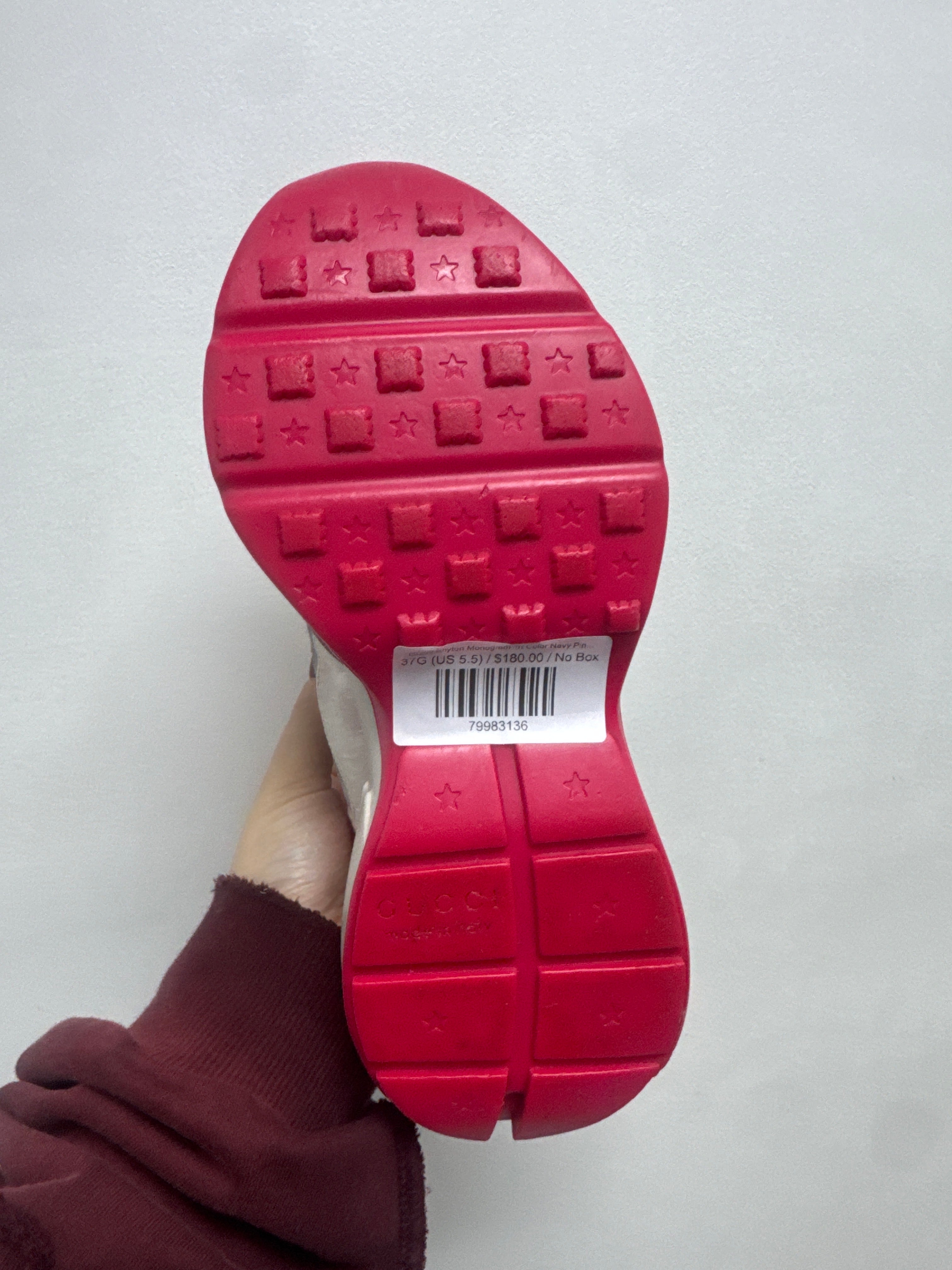 Gucci Rhyton Monogram Tri Color Navy Pink Sneakers