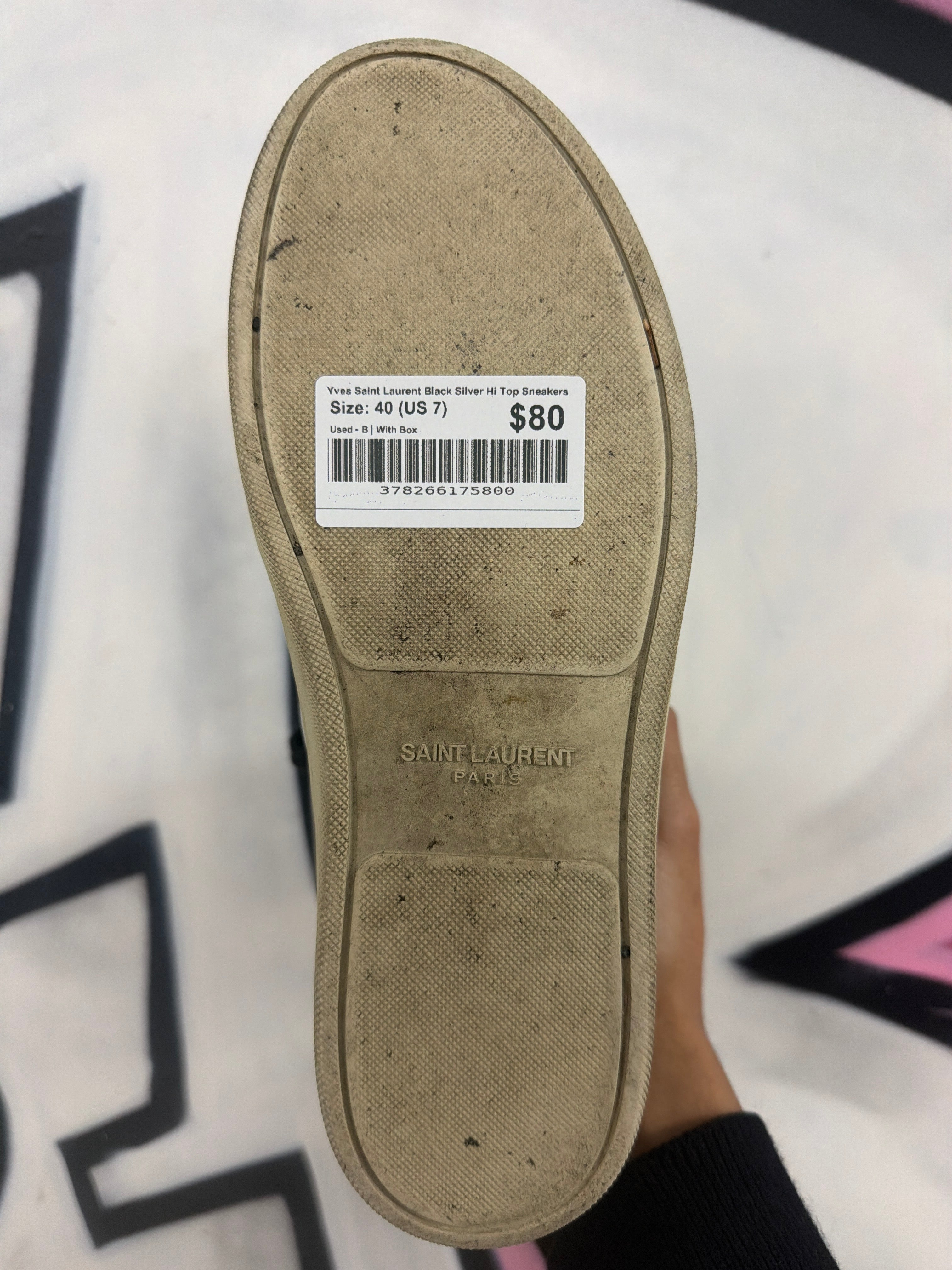 Yves Saint Laurent Black Silver Hi Top Sneakers