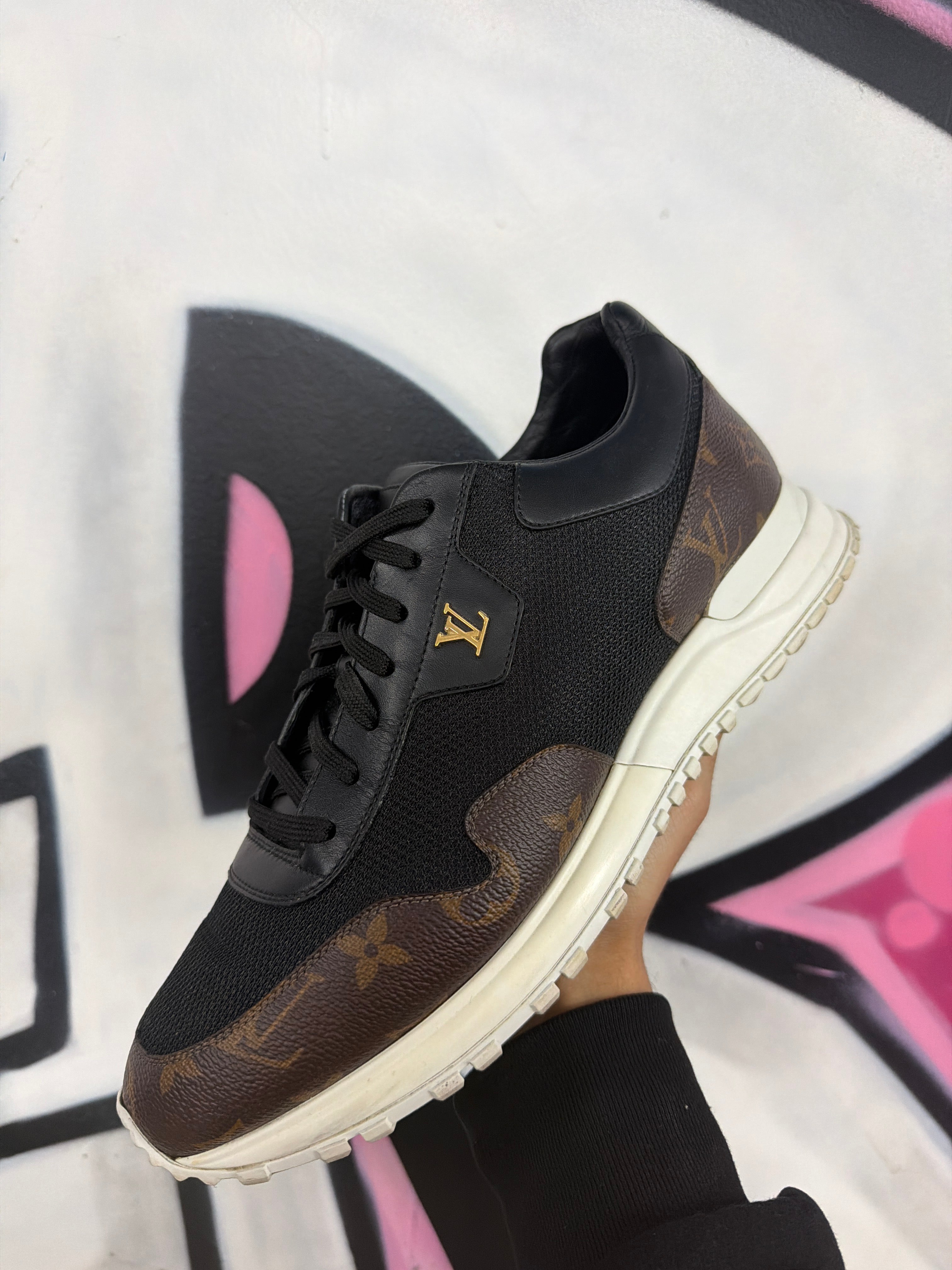 Louis Vuitton Black Brown Monogram Runaway Sneakers