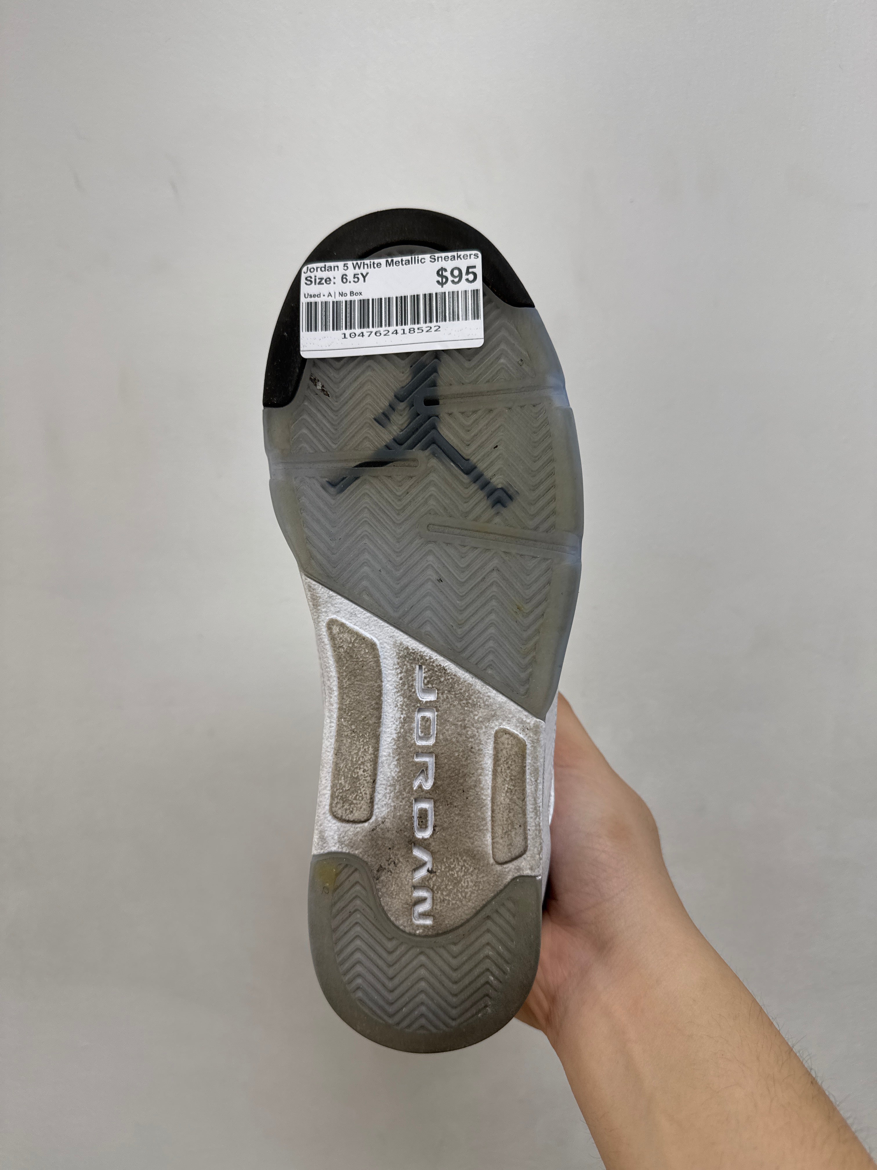 Jordan 5 White Metallic Sneakers