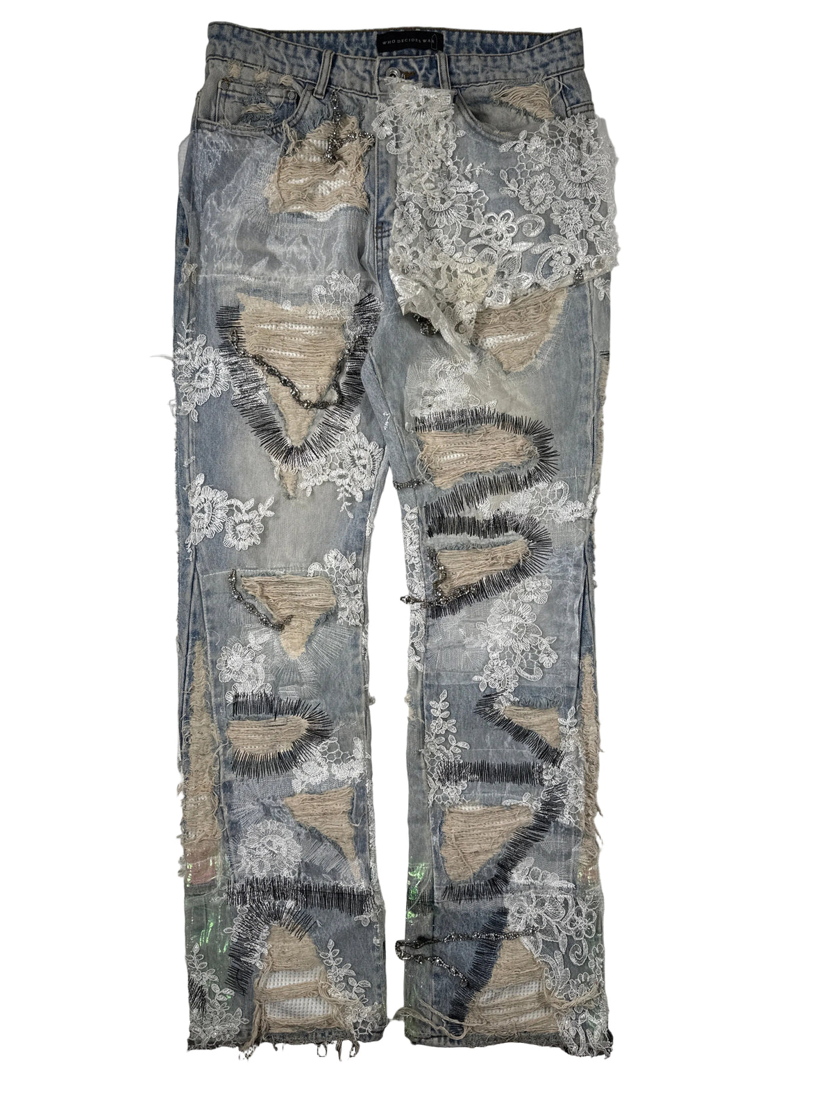 Who Decides War Wedding Lace Metal Crystal Jeans