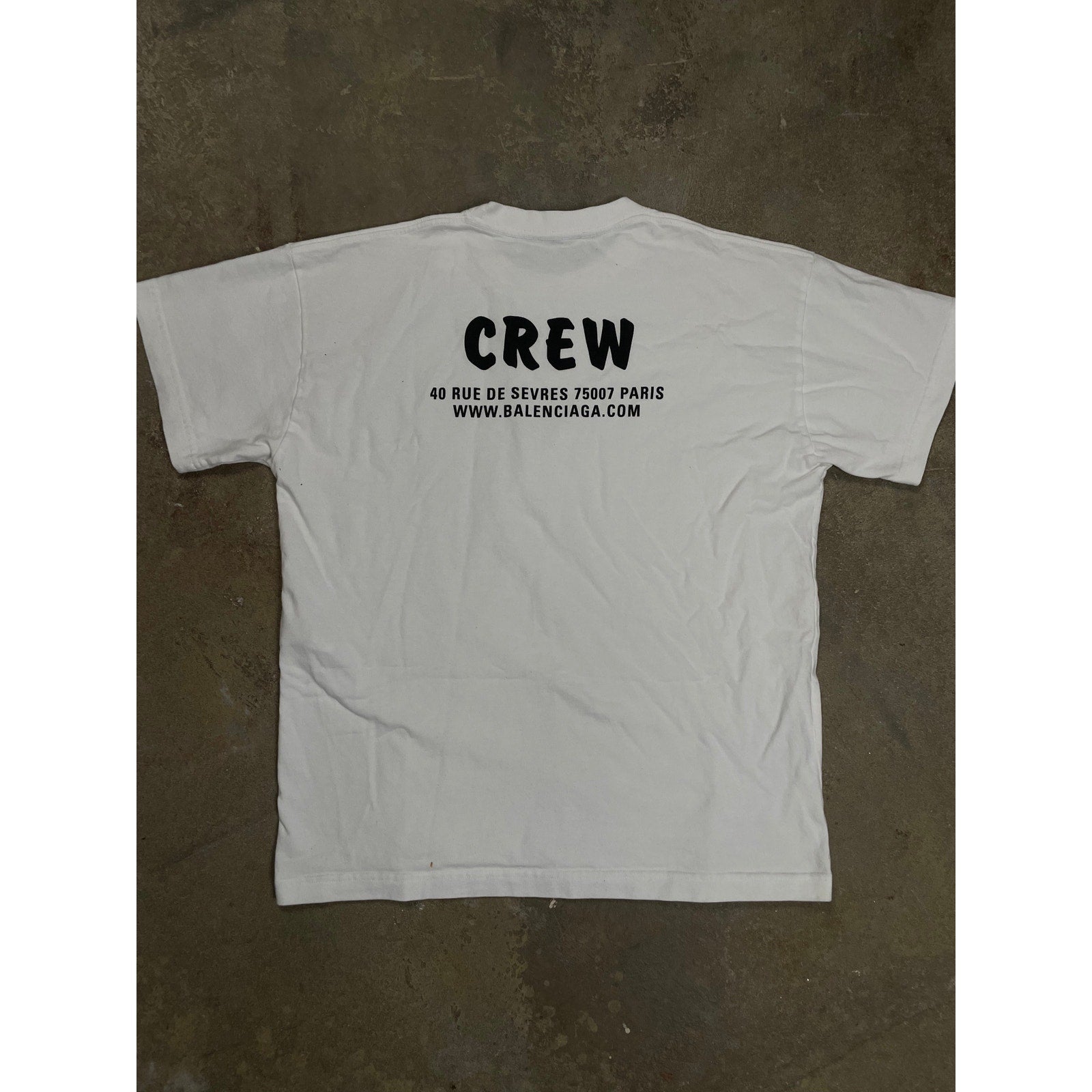 Balenciaga White Black Crew Tee Used Medium