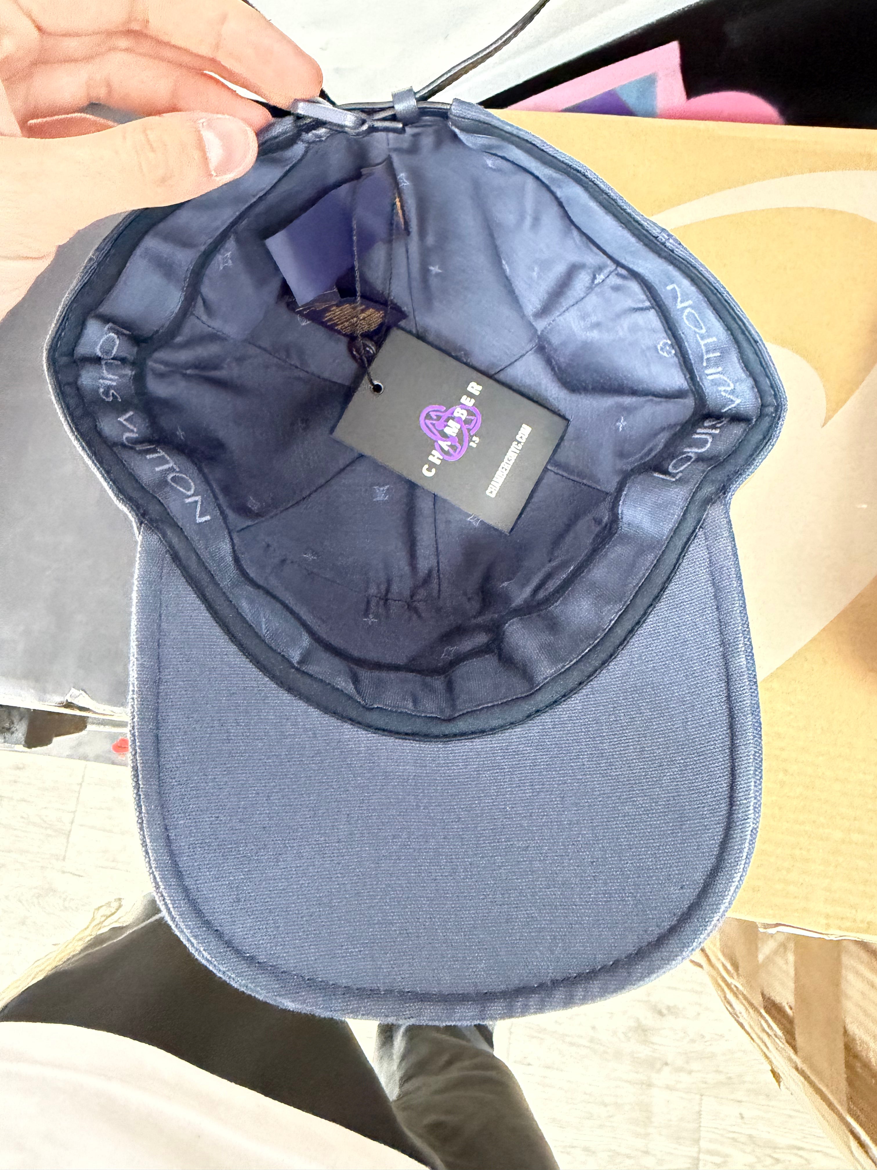 Louis Vuitton Navy Metal Plaque Logo Hat