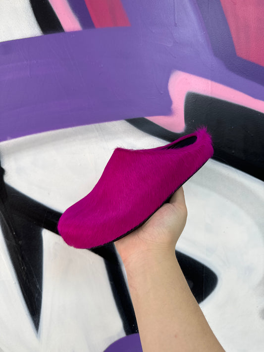 Marni Fur Pink Slides