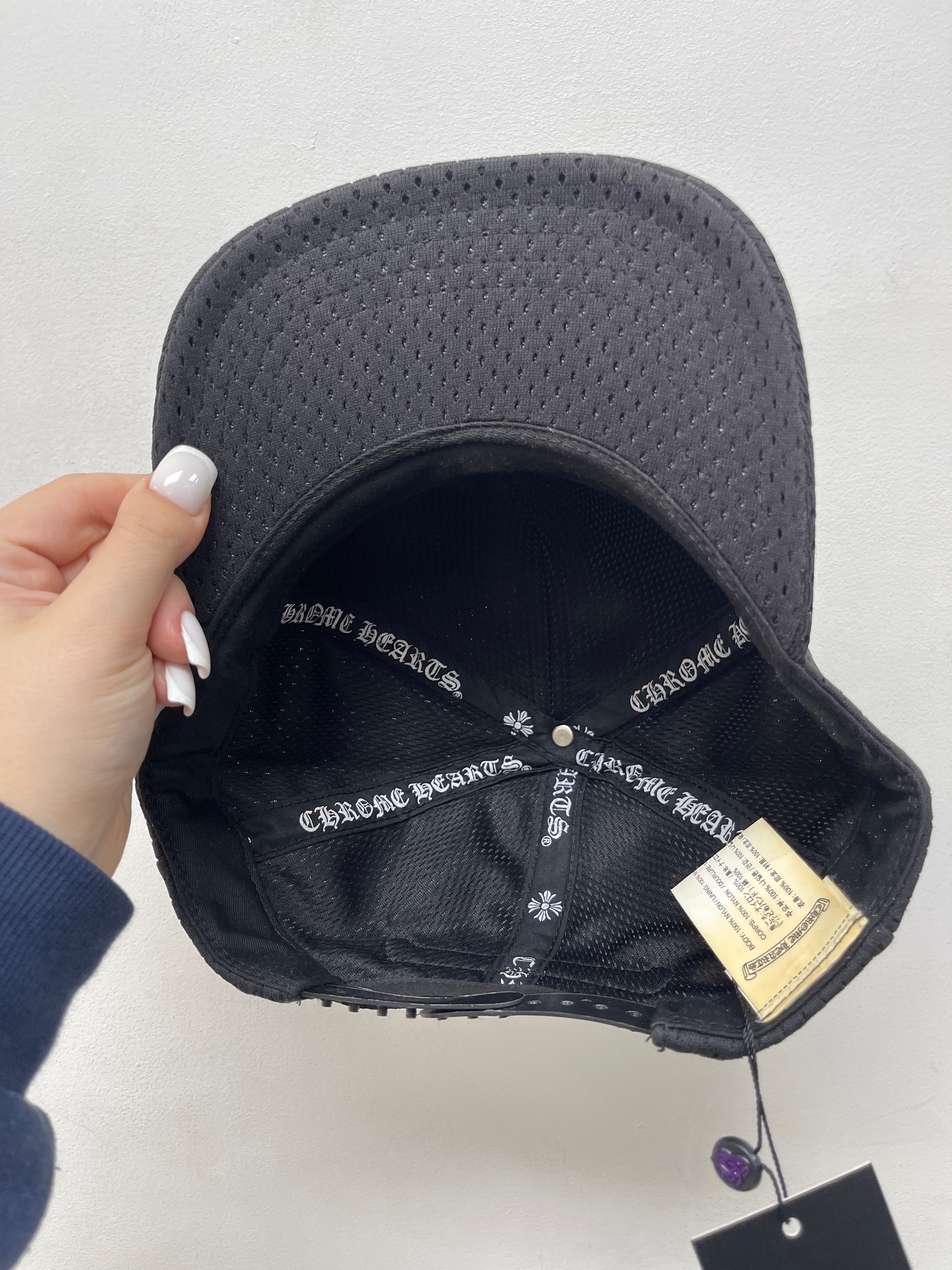 Chrome Hearts Black Mesh Triple Black CH Baseball Trucker Cap