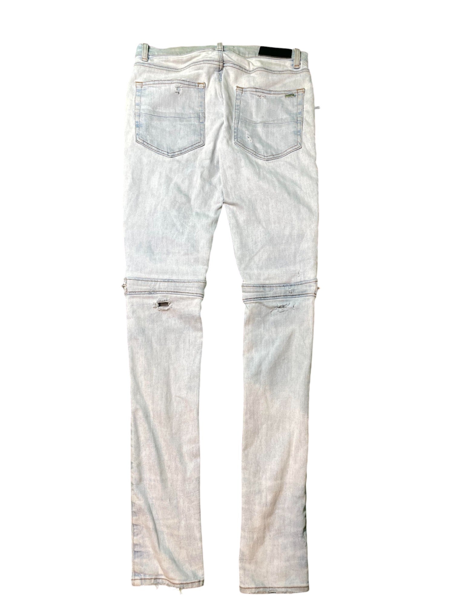 Amiri MX2 White Patch Light Wash Light Blue Jeans