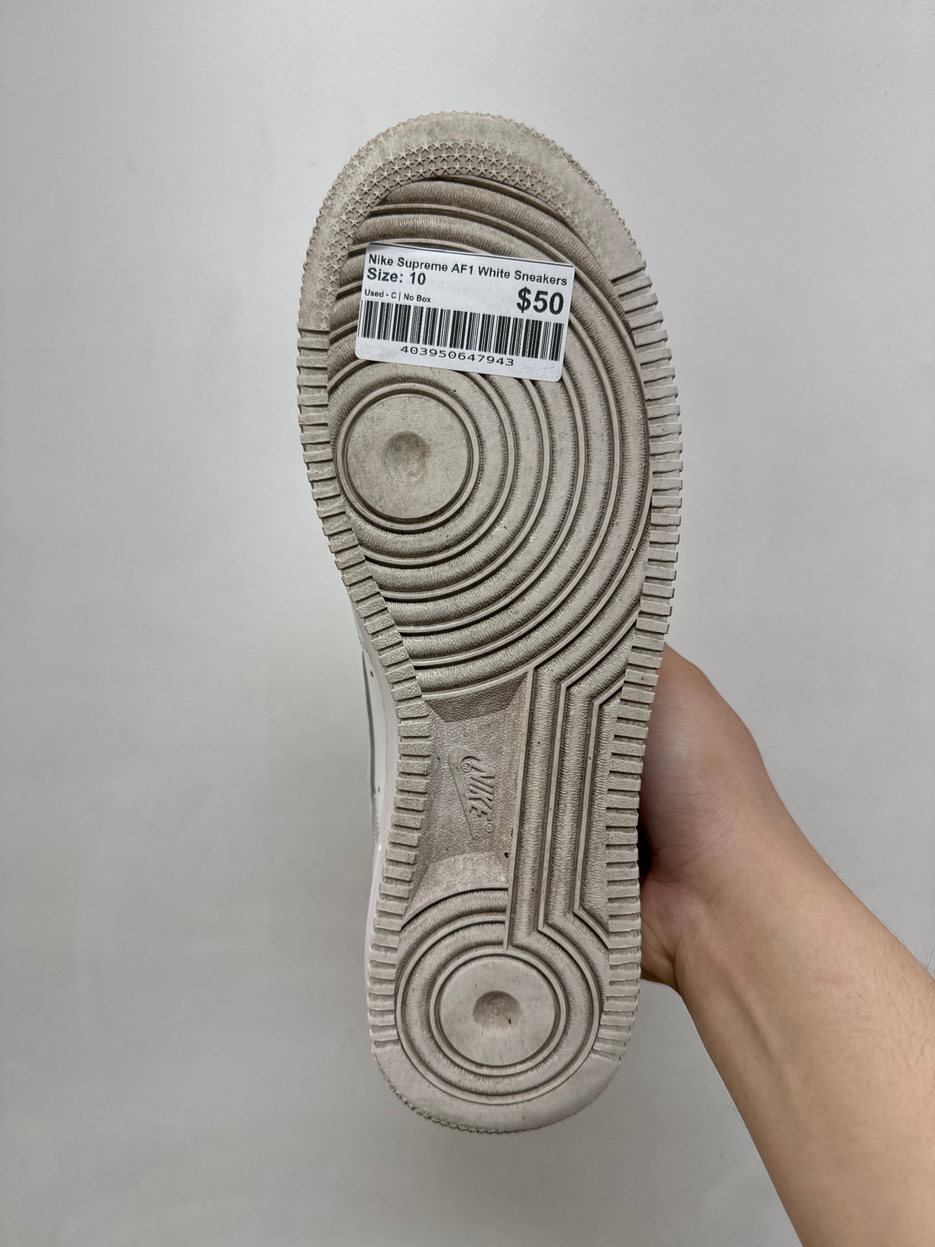 Nike Supreme AF1 White Sneakers