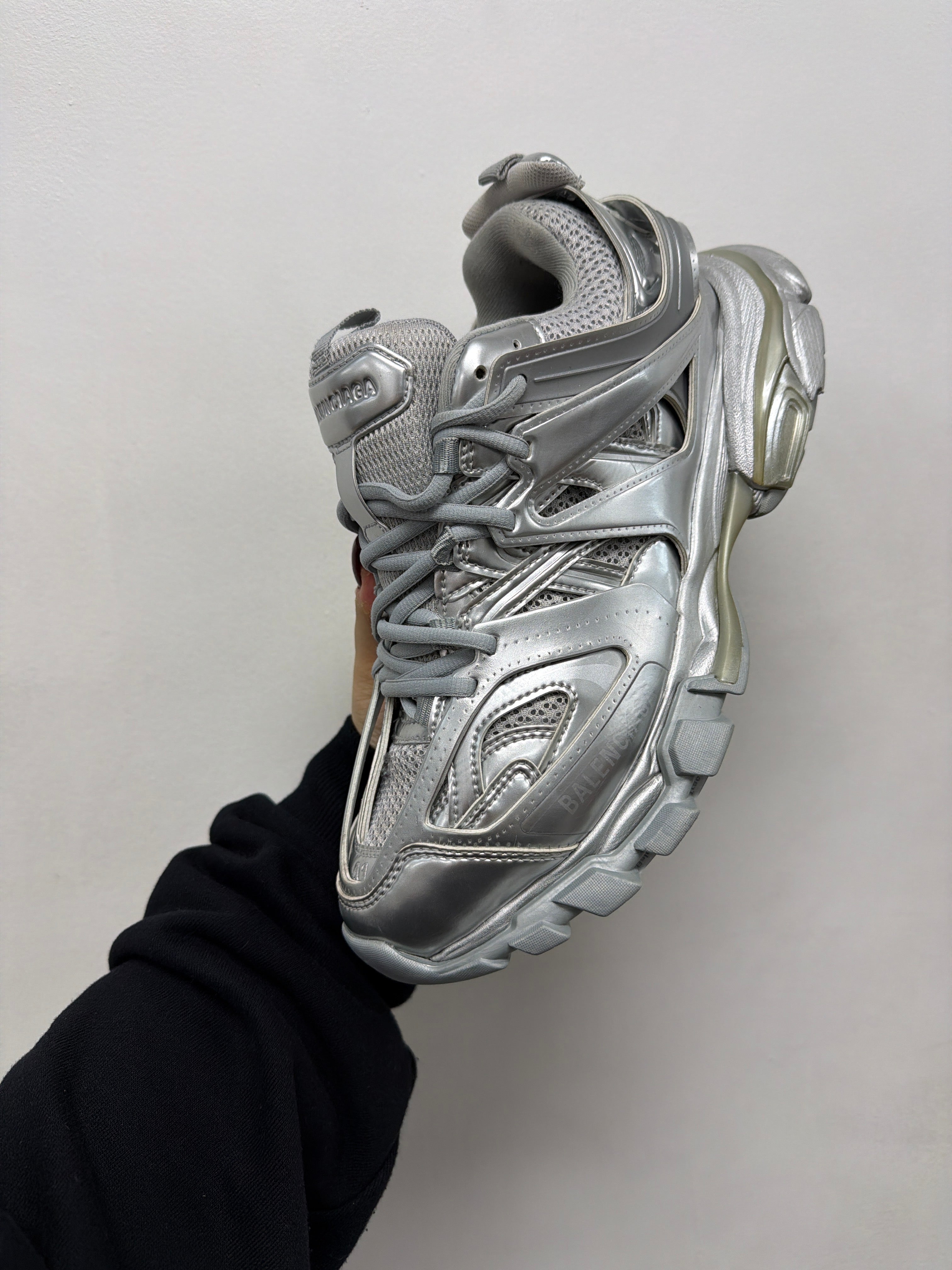 Balenciaga Silver Track Sneakers