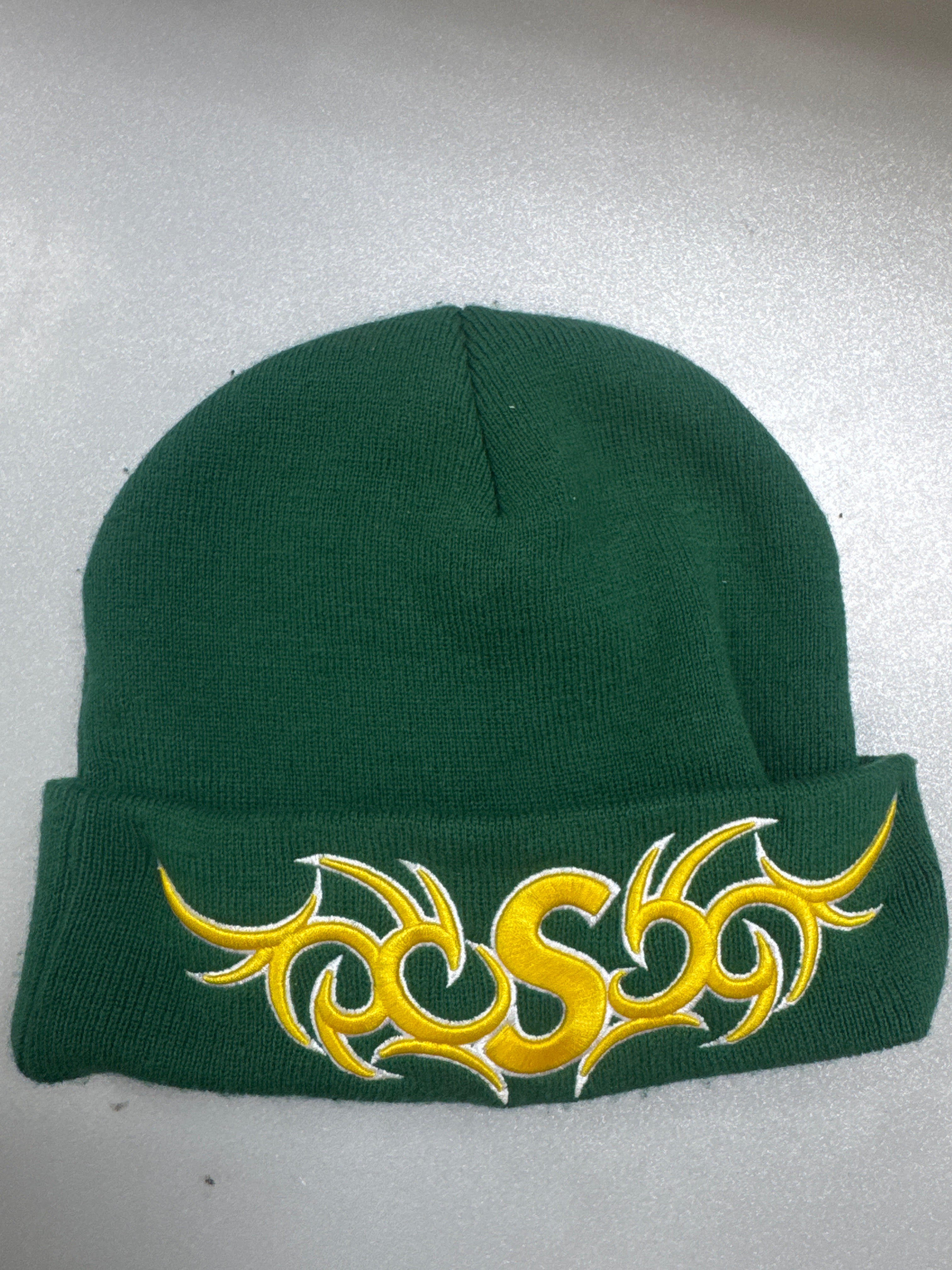 Supreme Green Yellow Tribal Beanie