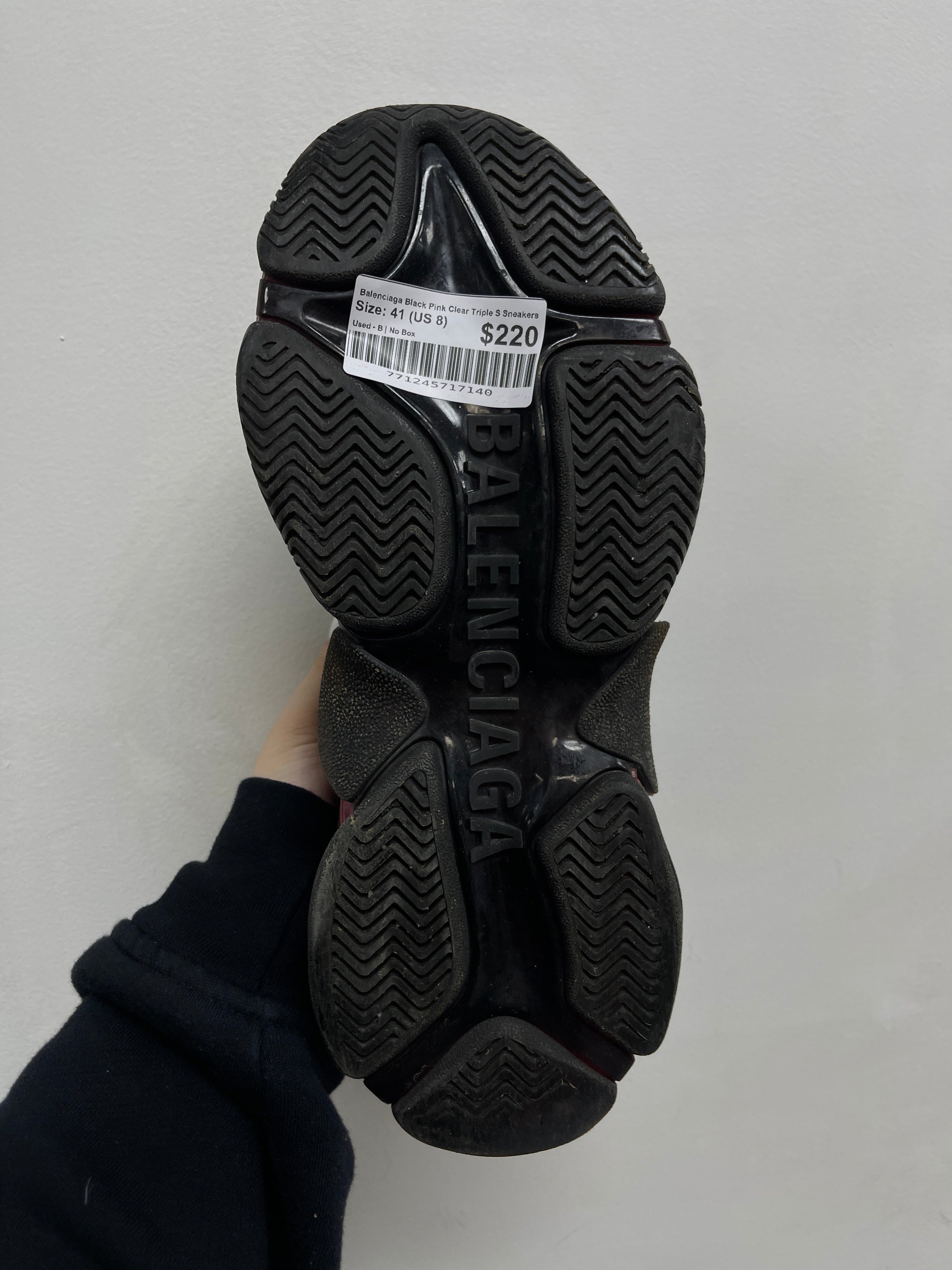 Balenciaga Black Pink Clear Triple S Sneakers