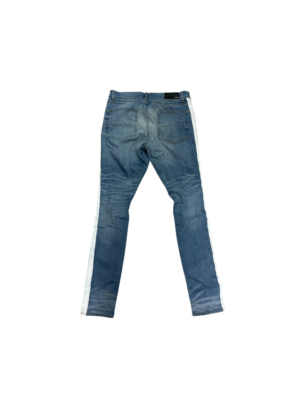 Amiri Striped Light Wash & White Jeans