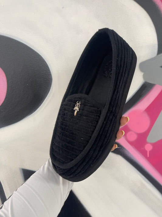 Chome Hearts Black Dagger Slides  Tried On With Box