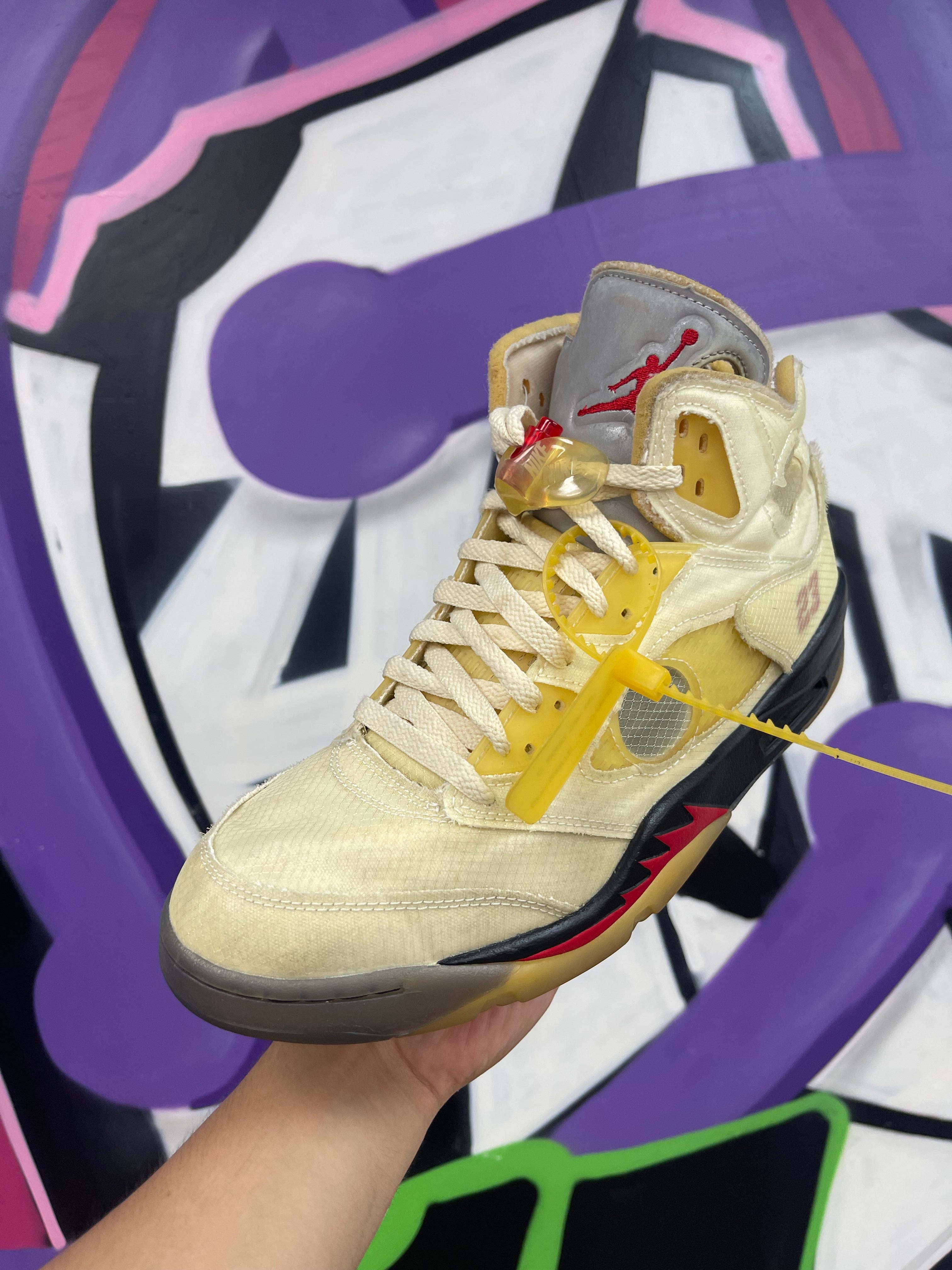 Jordan 5 Off White Sail Sneakers