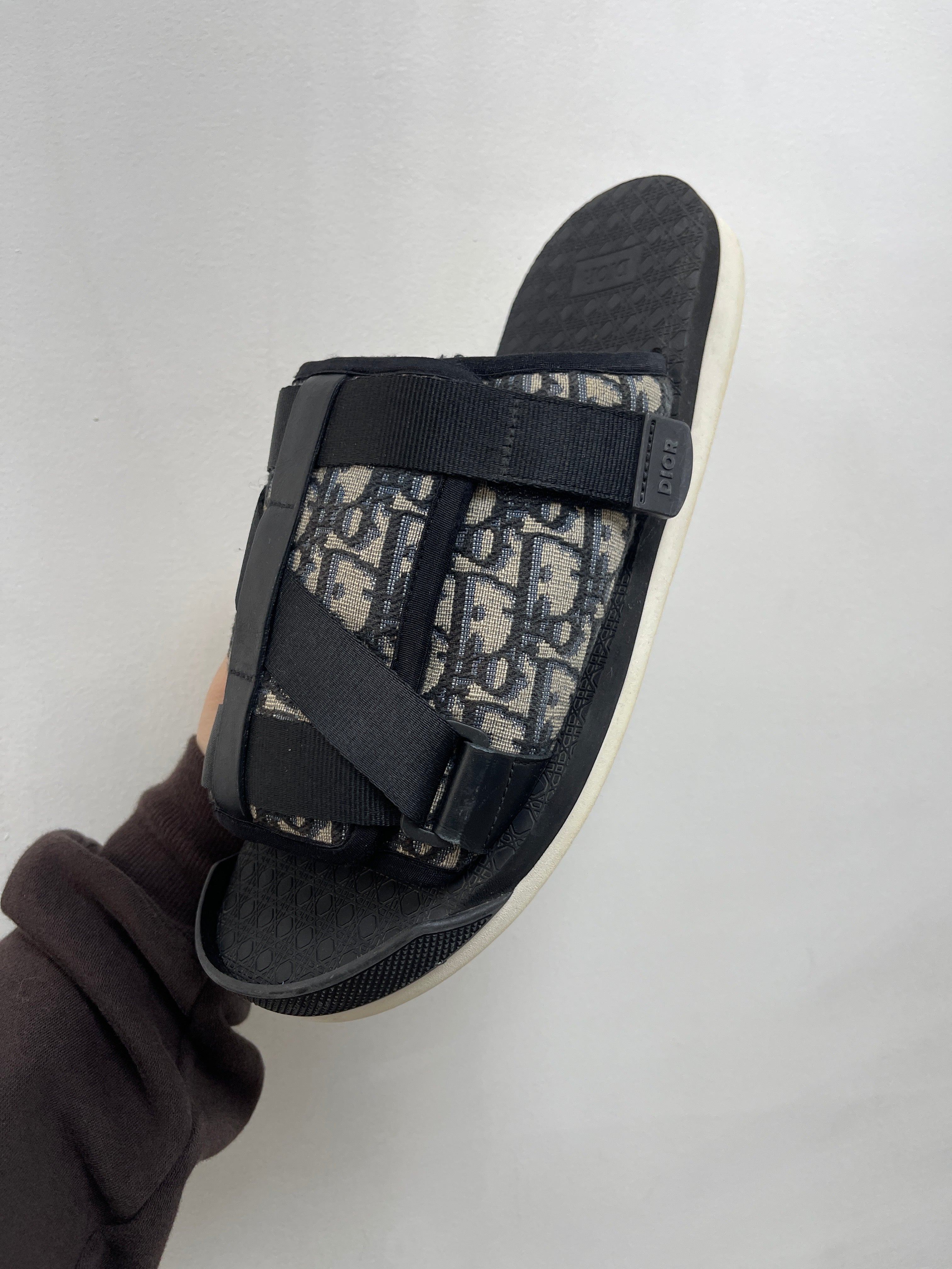 Dior Black Oblique Alpha Slides