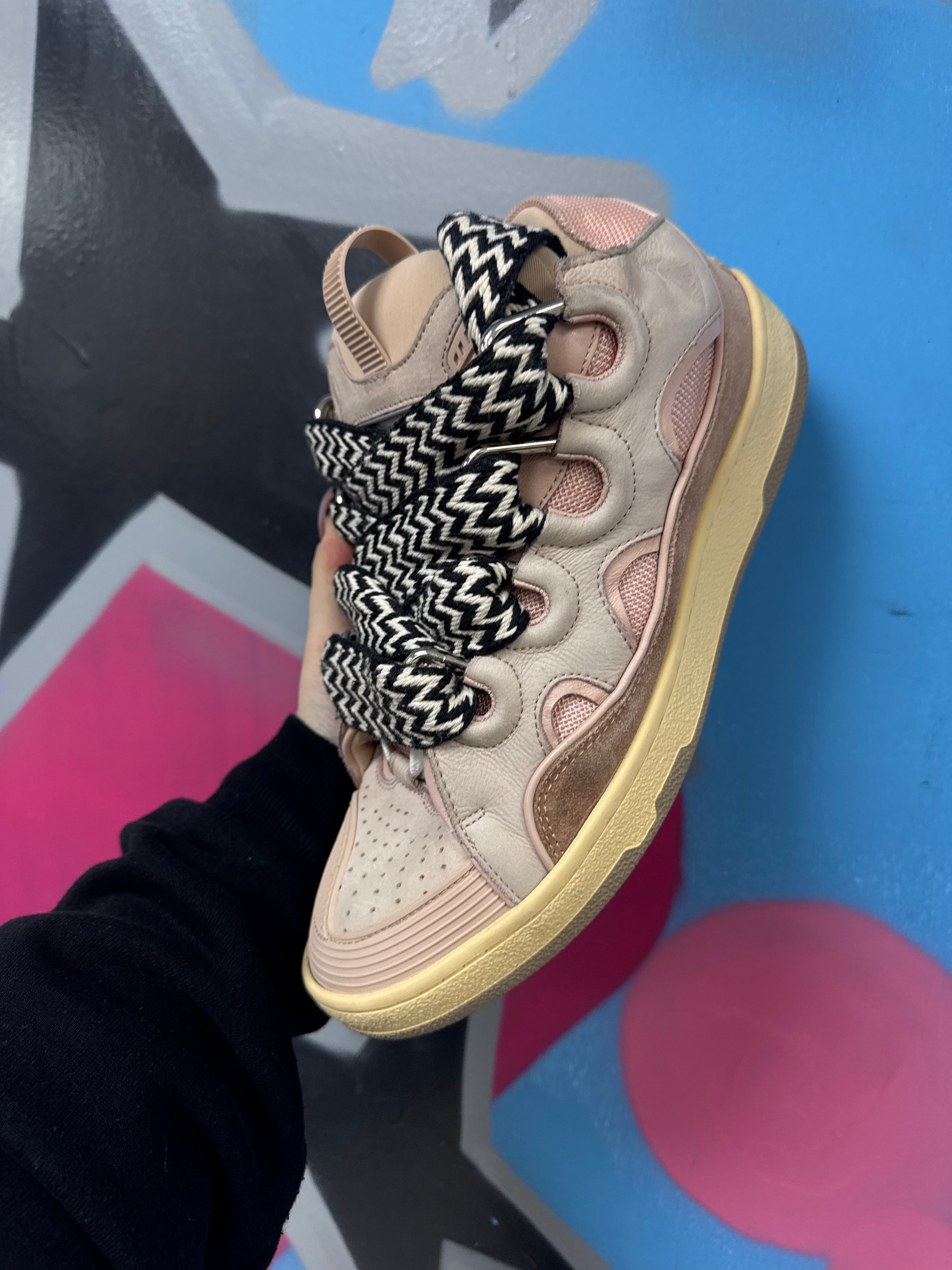 Lanvin Blush Pink Curb Sneakers