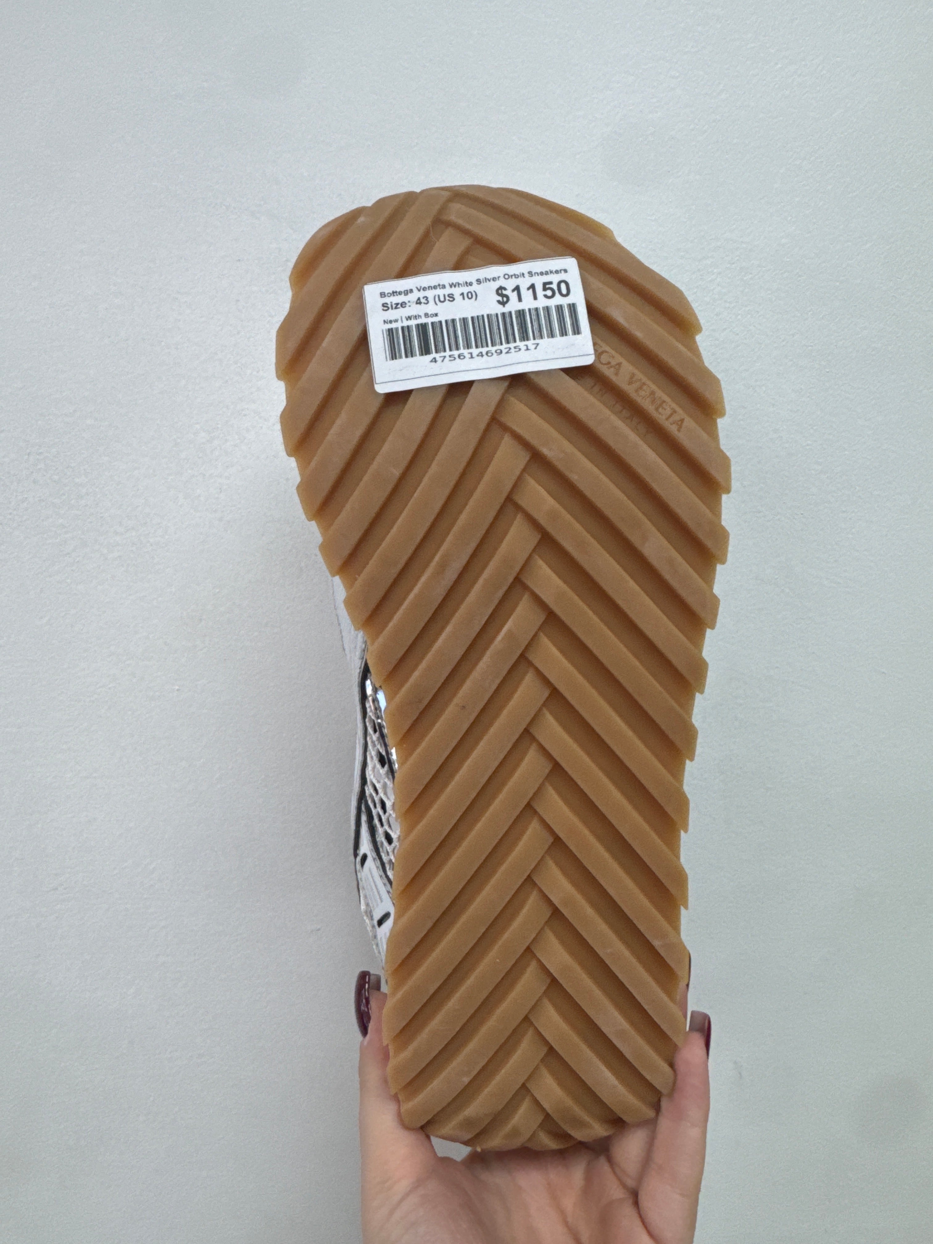 Bottega Veneta White Silver Orbit Sneakers