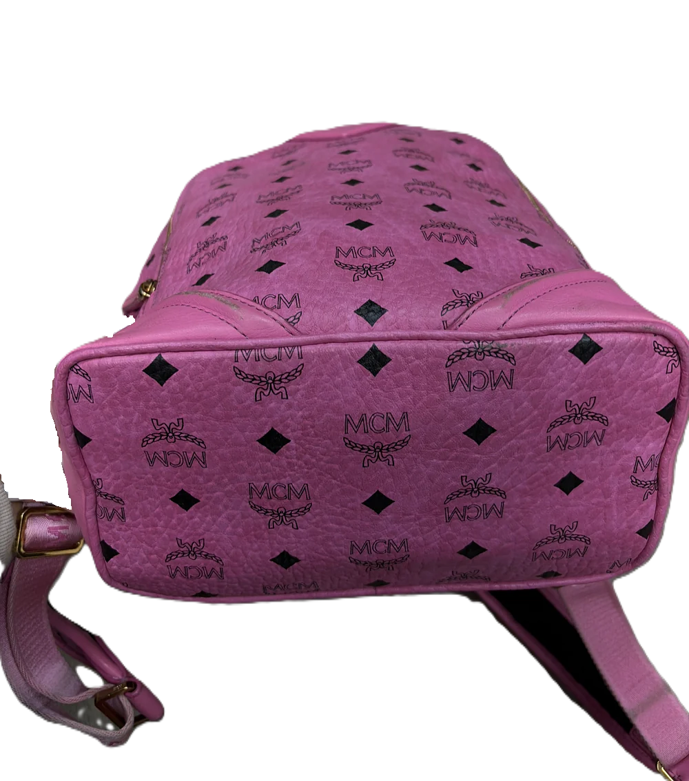 MCM Monogram Pink Backpack
