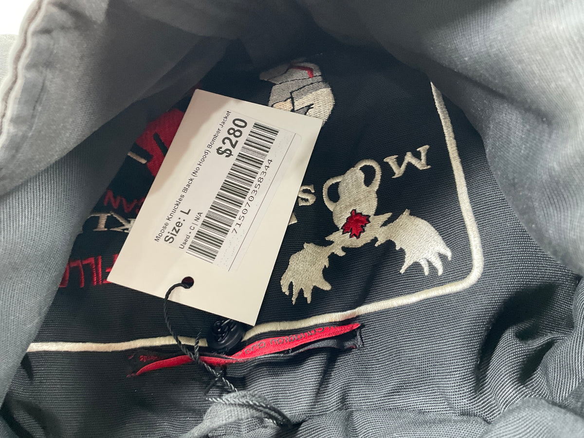 Moose Knuckles Black (No Hood) Bomber Jacket