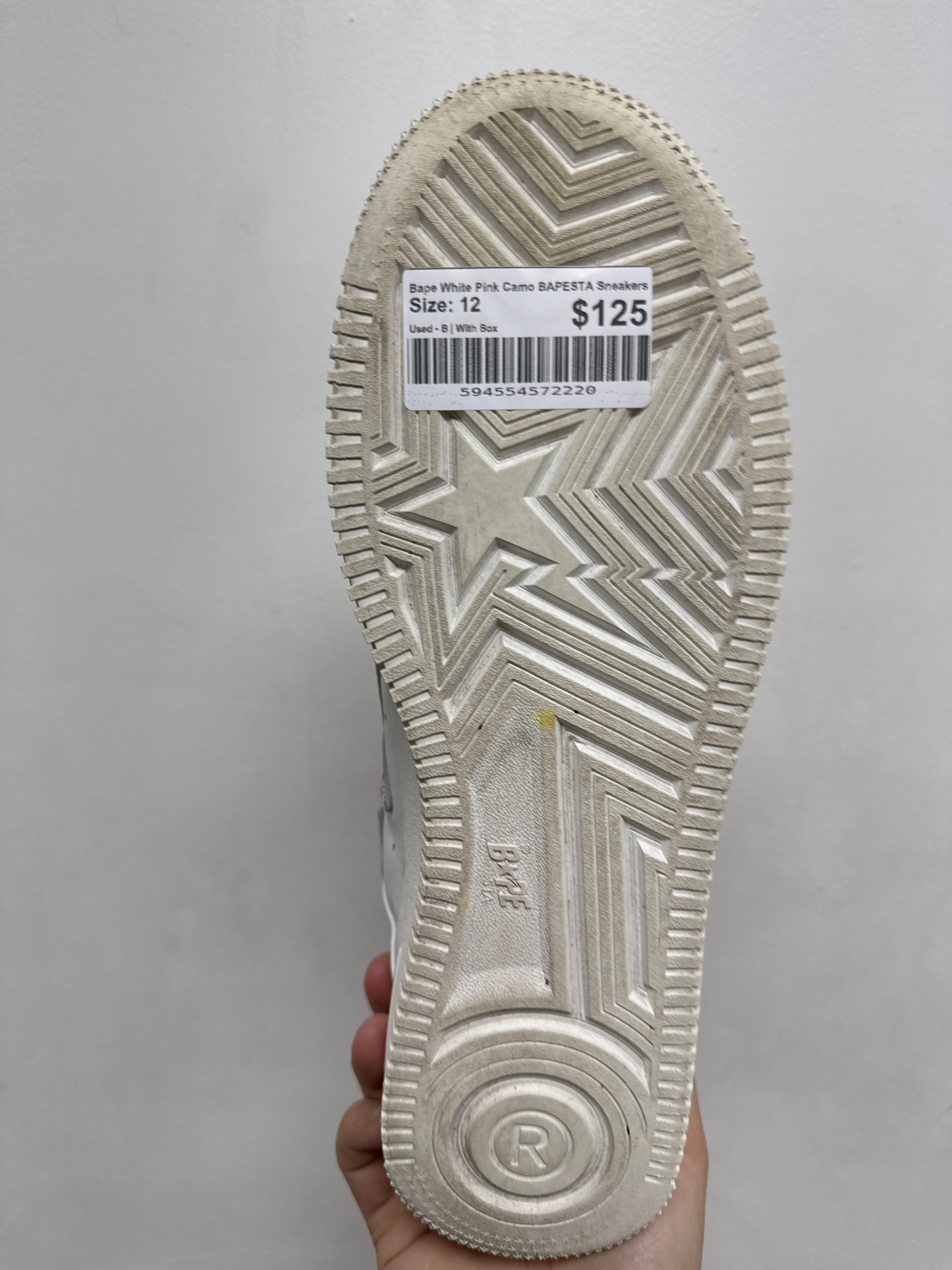 Bape White Pink Camo BAPESTA Sneakers
