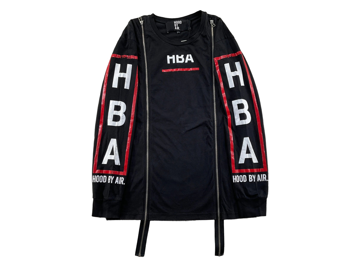 Hood By Air Black & Red Zipper Long Sleeve