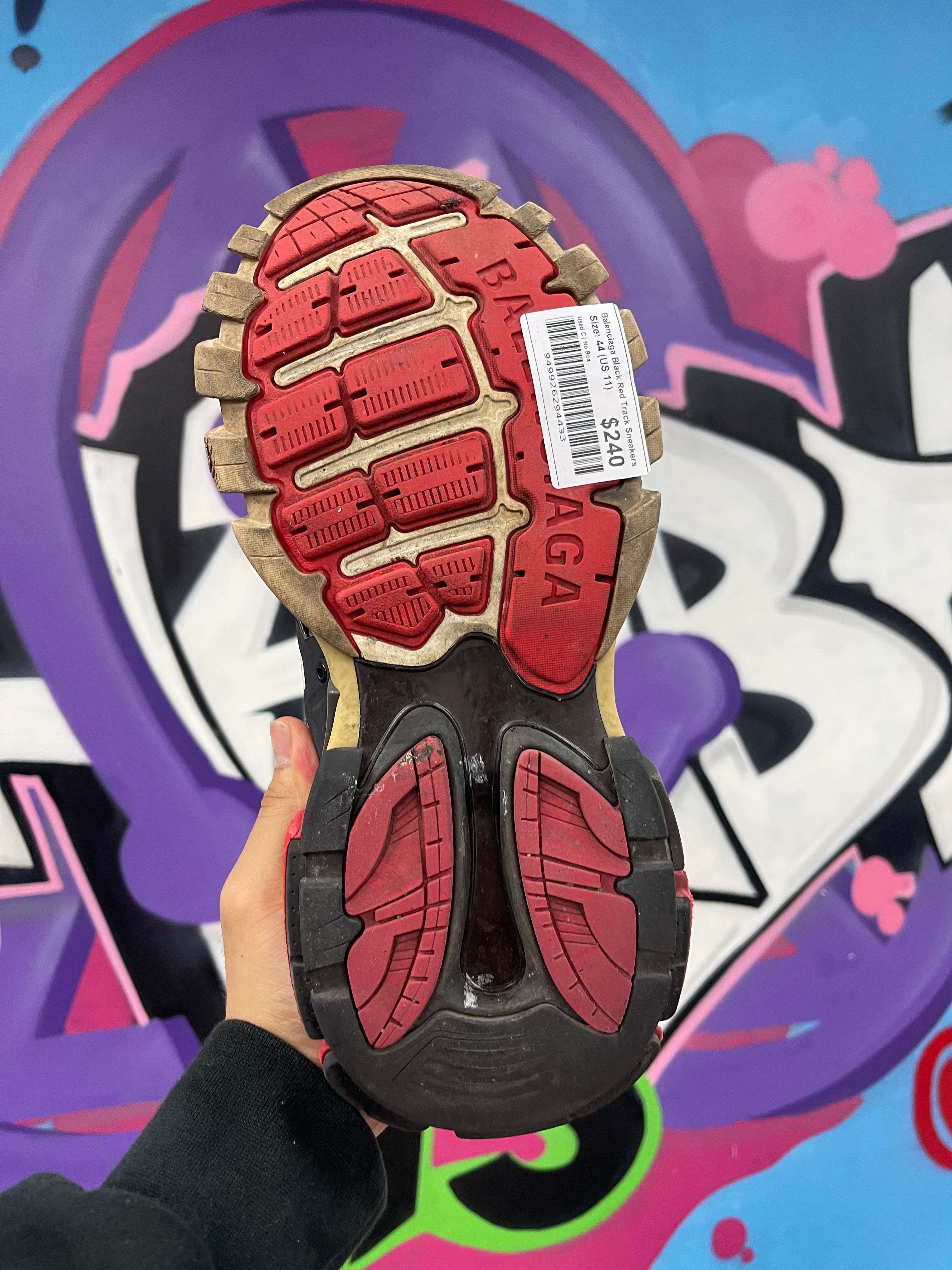 Balenciaga Black Red Track Sneakers