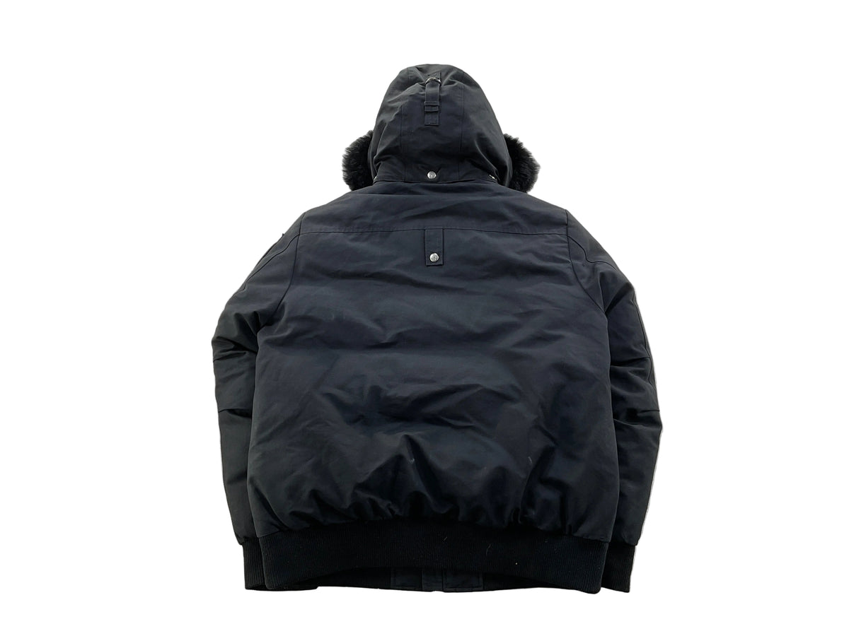 Moose Knuckles Black Black Fur Bomber Jacket