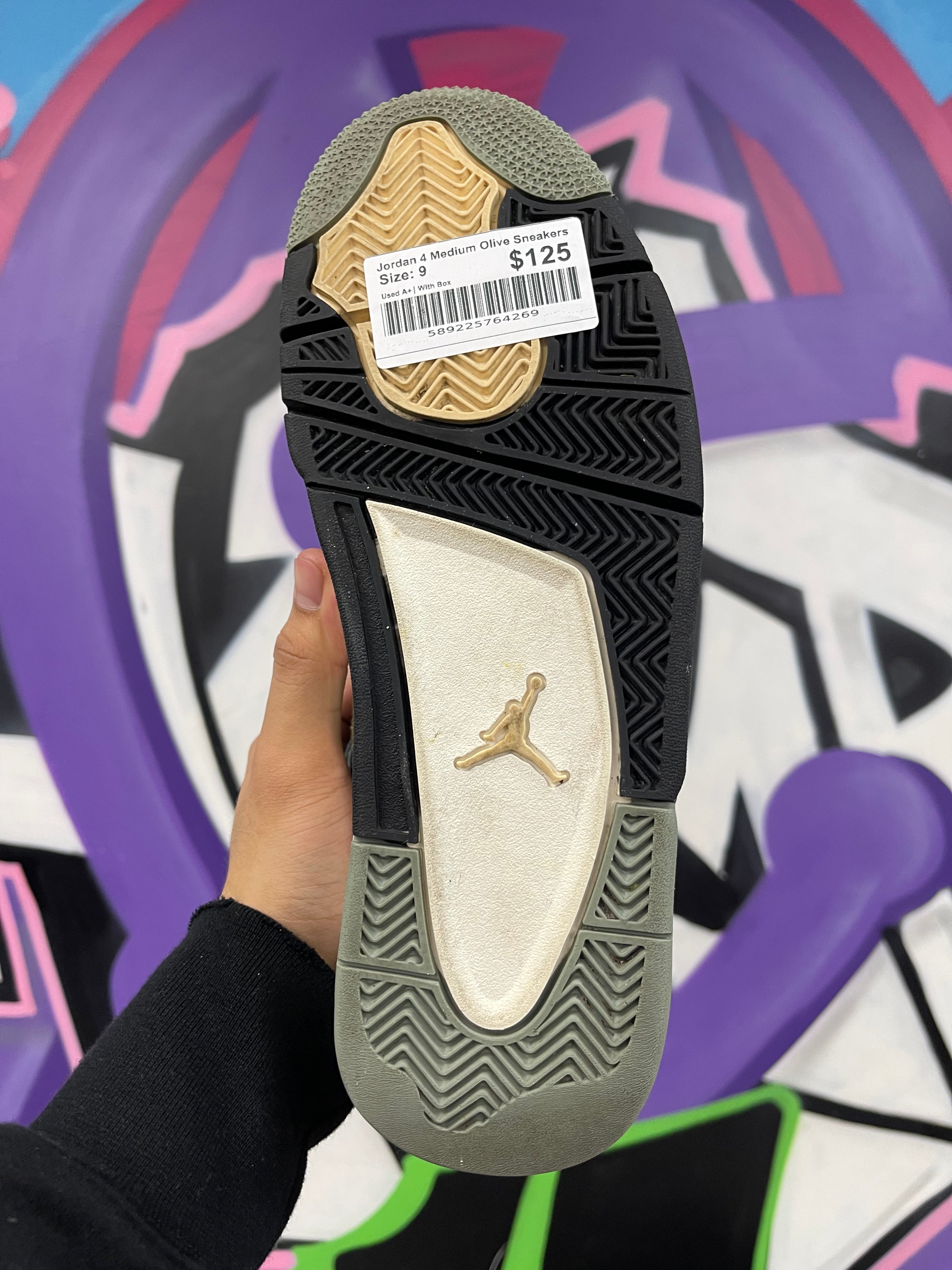 Jordan 4 Medium Olive Sneakers