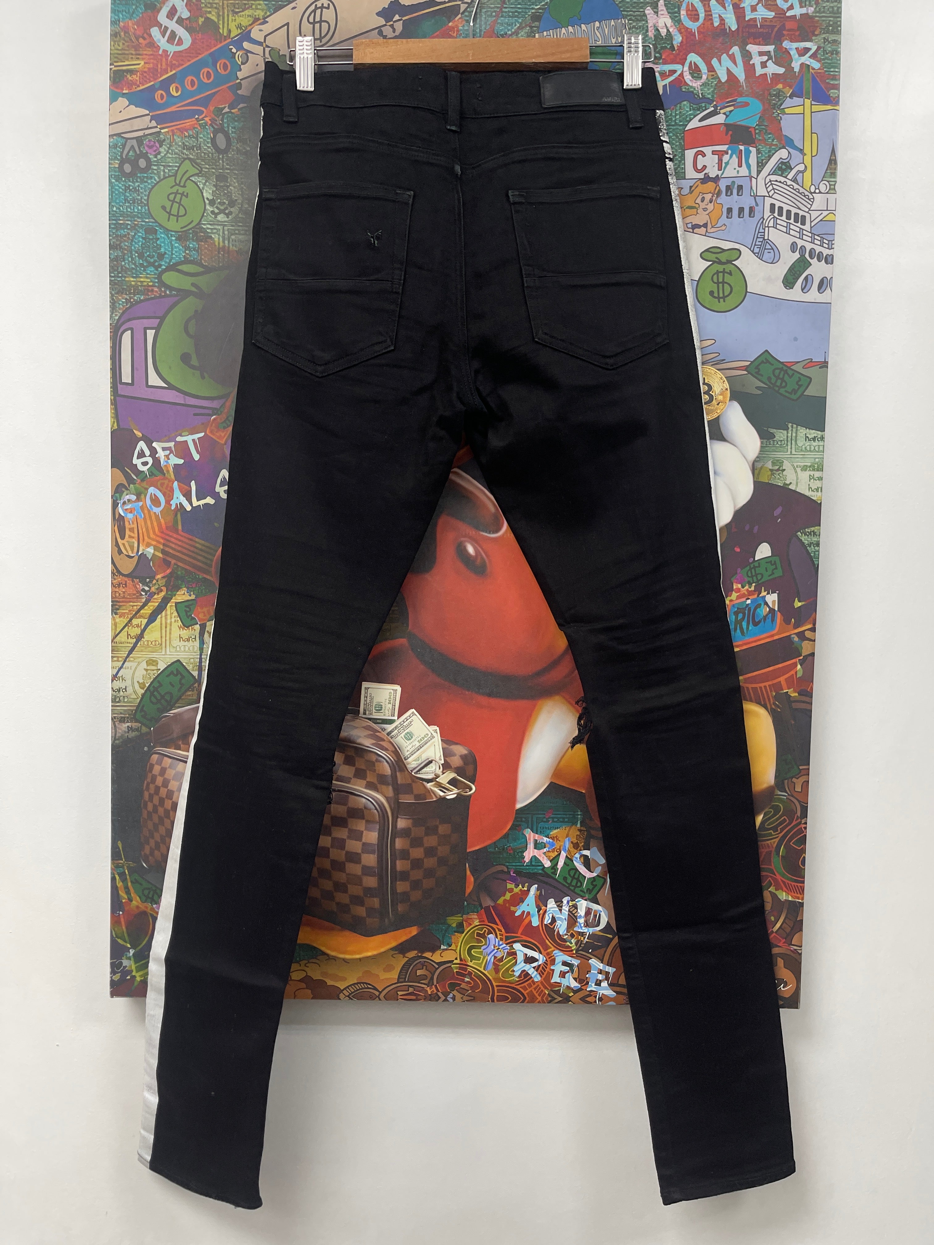 Amiri Black White Stripe (Zipper) Jeans