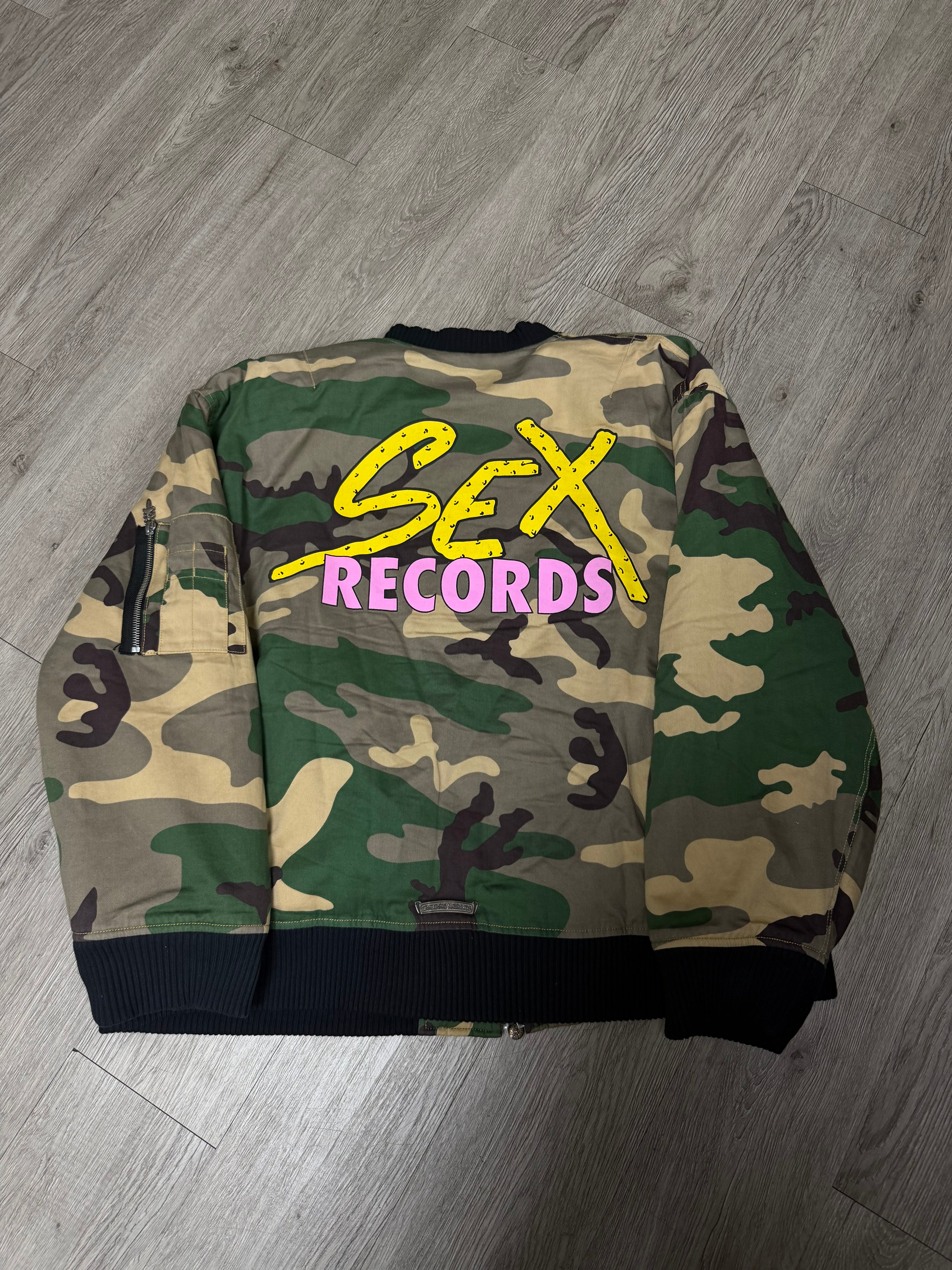 Chrome Hearts Matty Boy Sex Records Camo Bomber Jacket