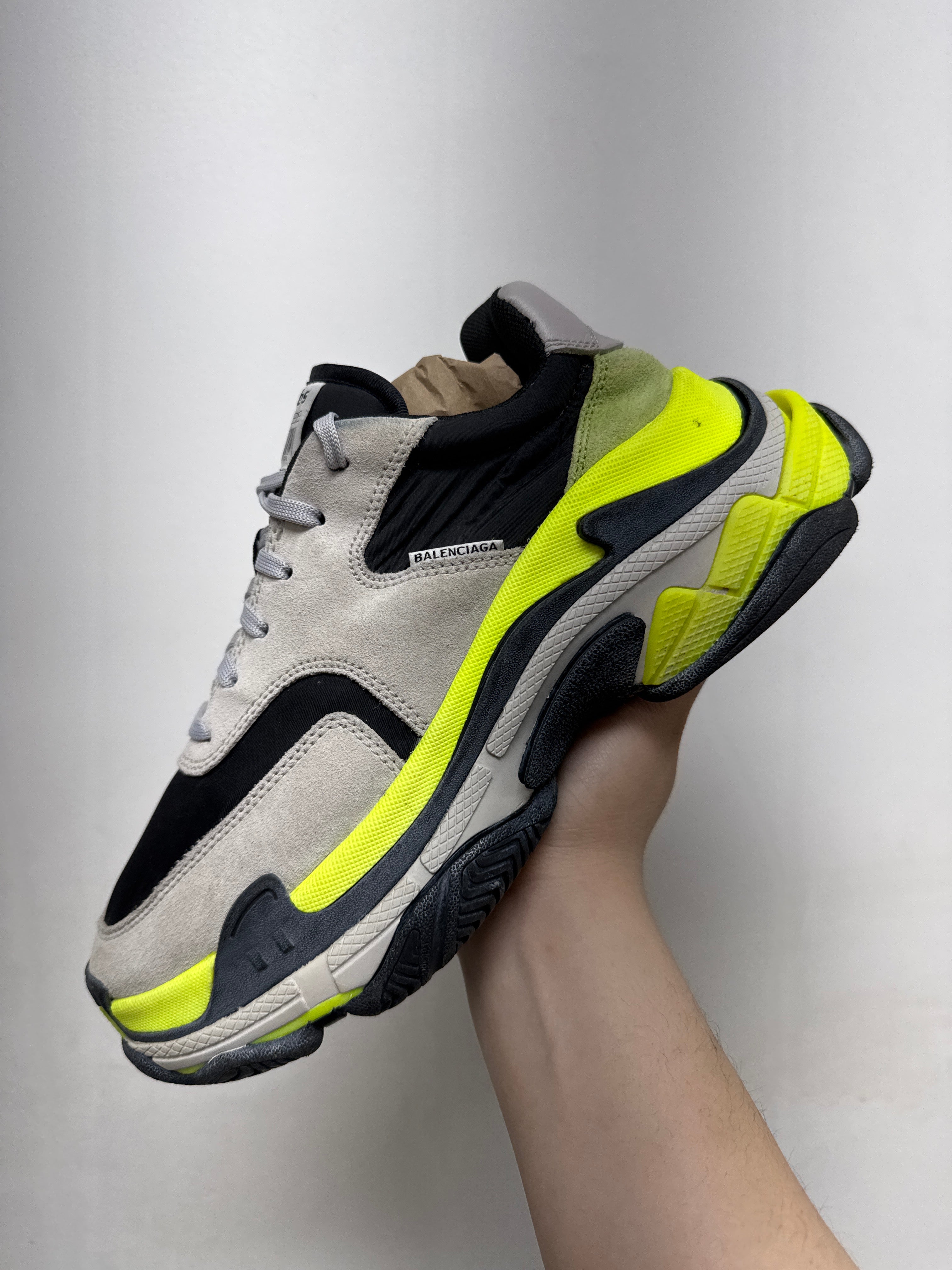 Balenciaga Triple S Grey Neon Green Sneakers