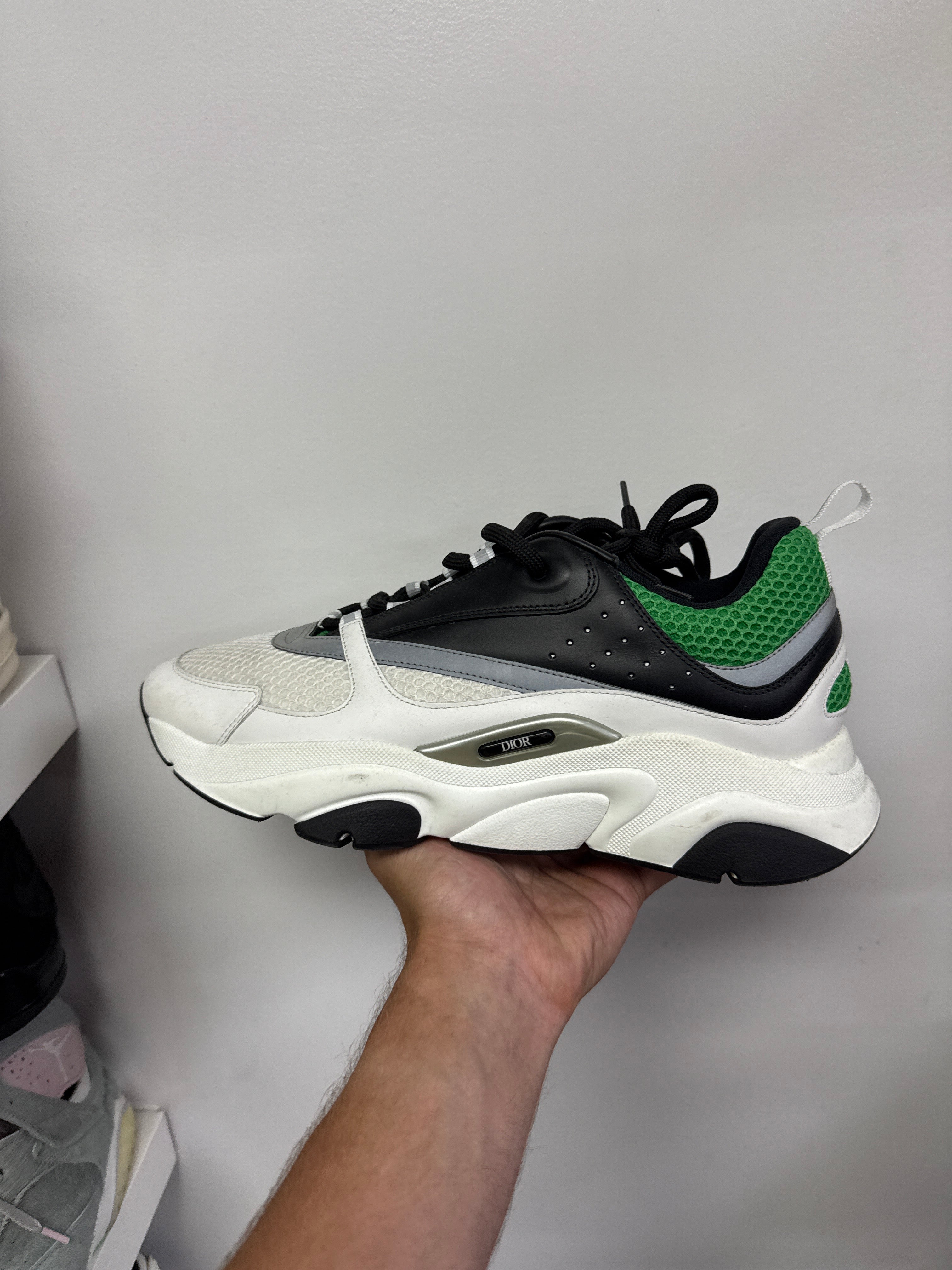 Dior B22 White Pine Green Black Sneakers