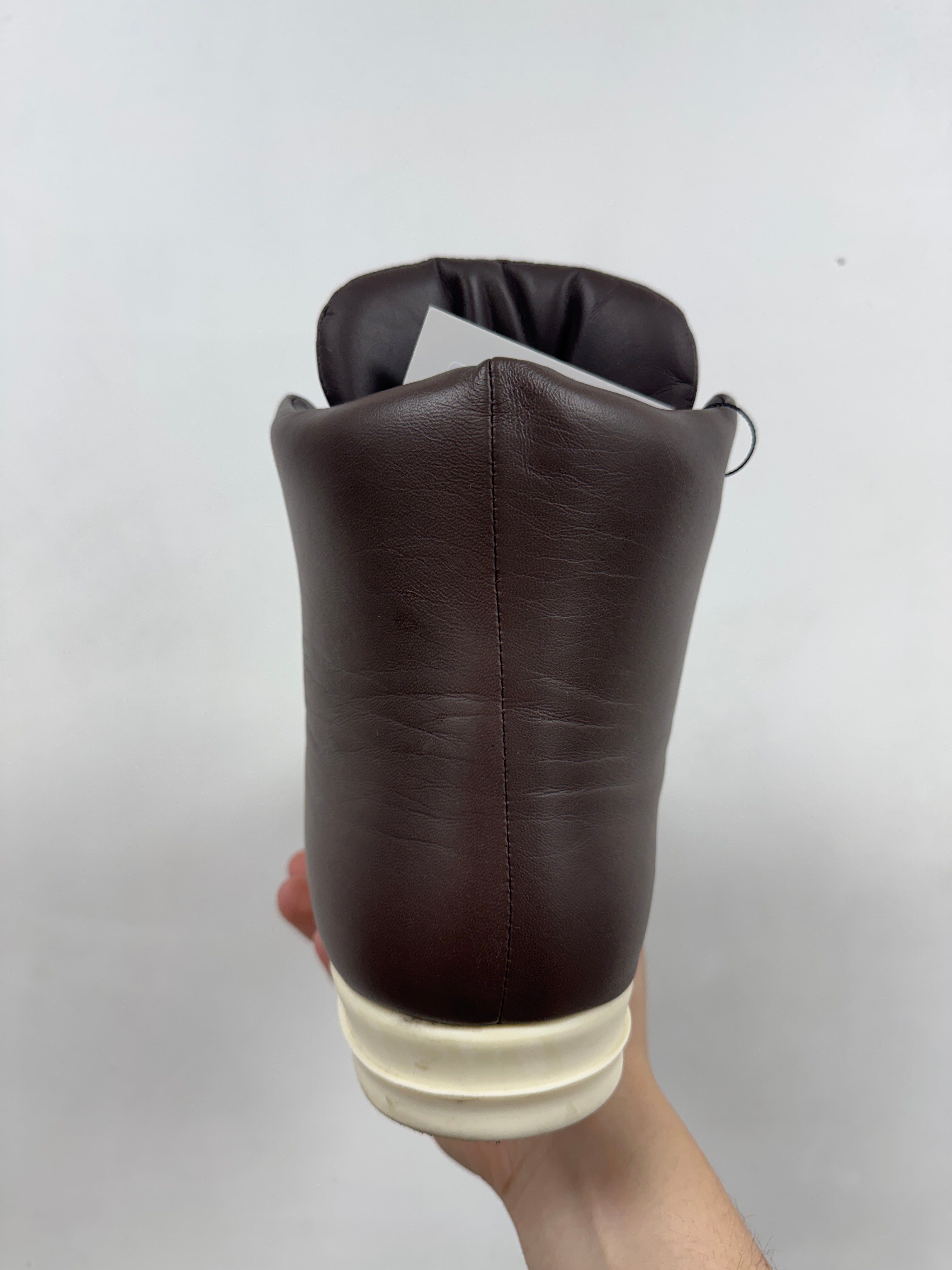 Rick Owens Brown Padded Jumbo Lace High Sneakers
