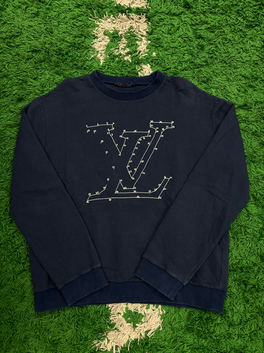 LV Crewneck Navy Thread 1-60 Large (Fits Medium) Used