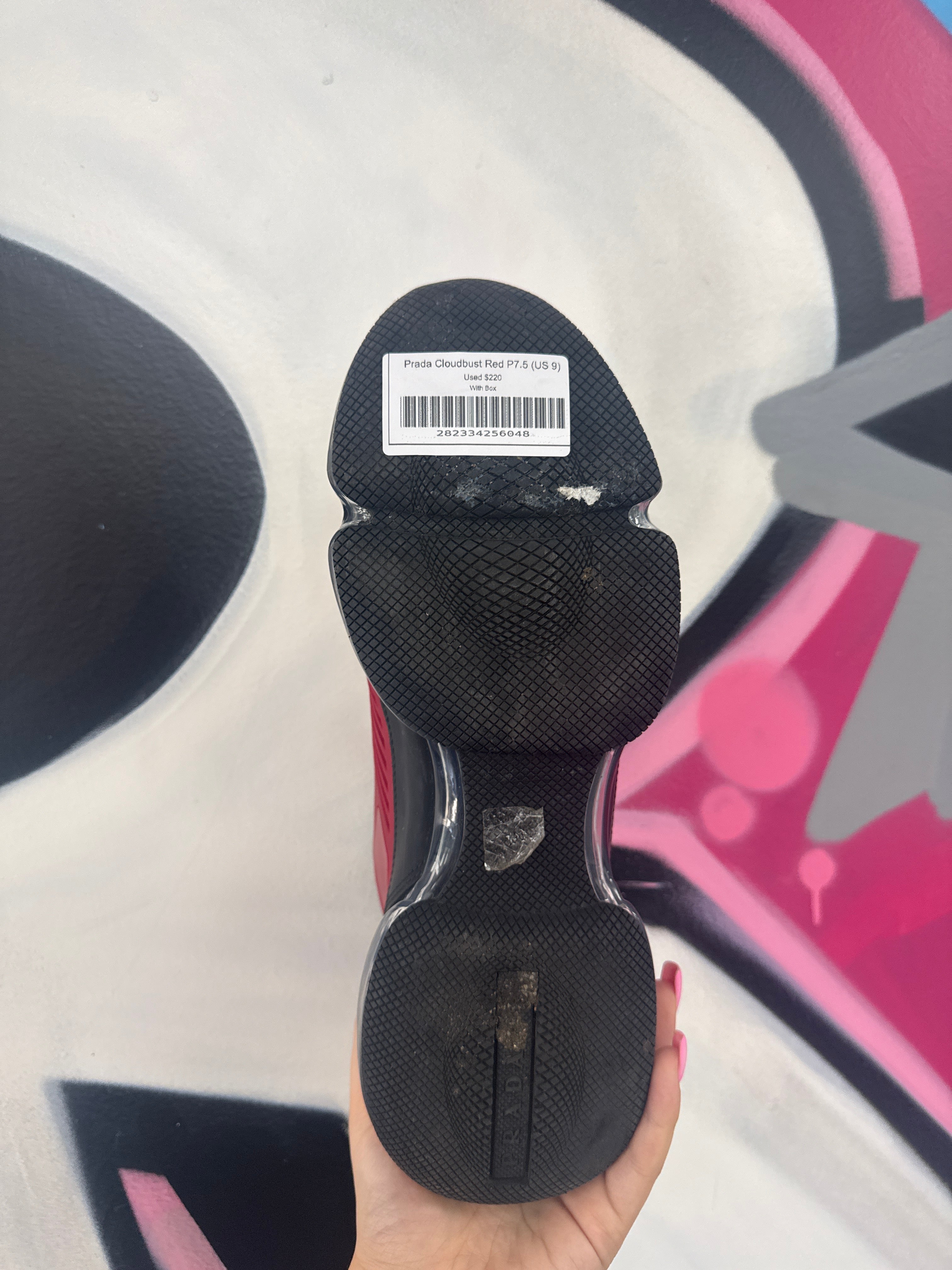 Prada Cloudbust Red Used P7.5 (US 9) With Box