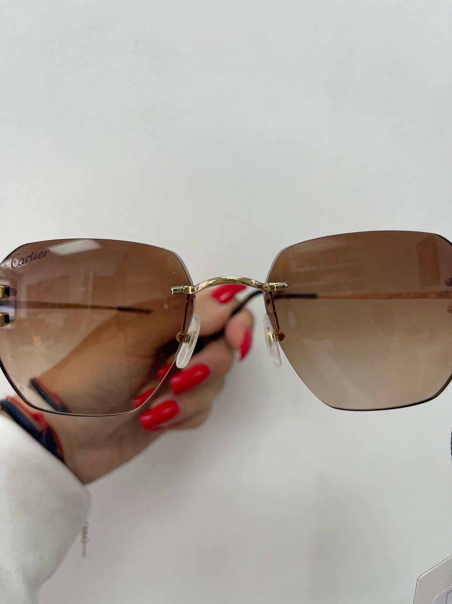 Cartier Signature C Wire Brown Sunglasses
