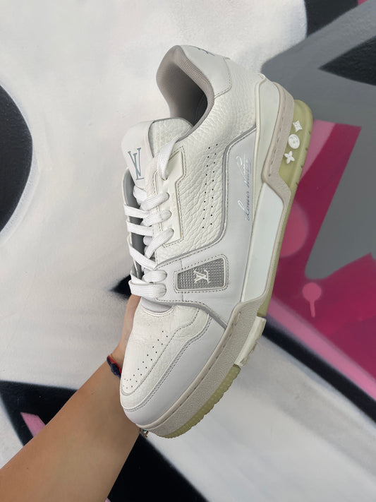 LV White 54 Trainer (NO INSOLE LV 7.5) Used No Box