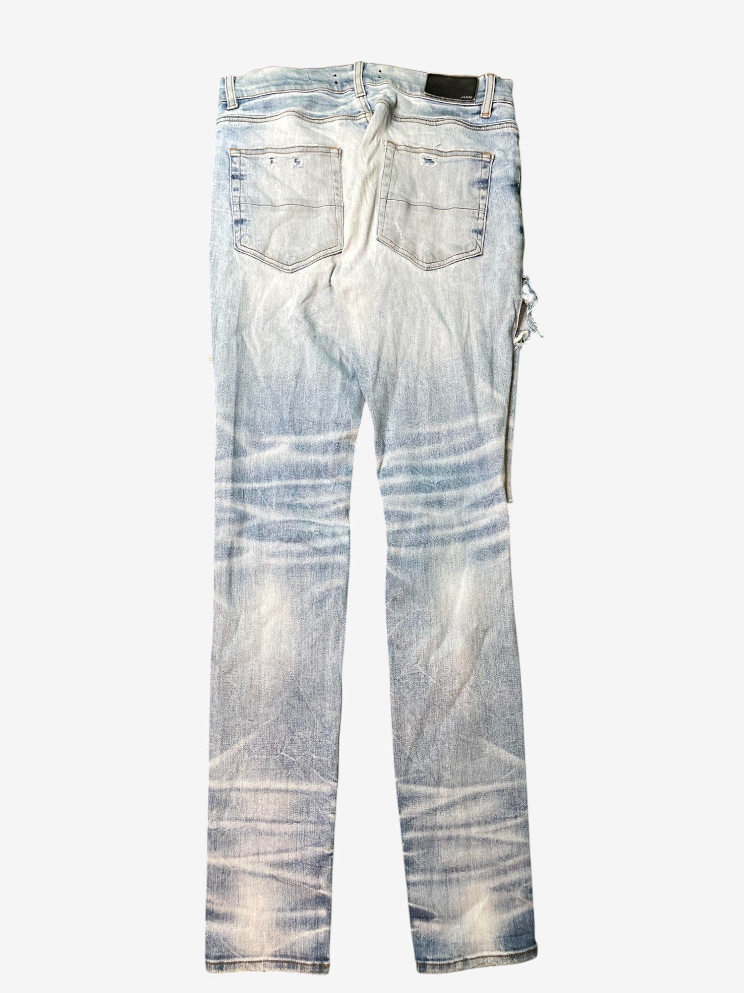 Amiri Thrasher Ripped Light Wash Blue Jeans