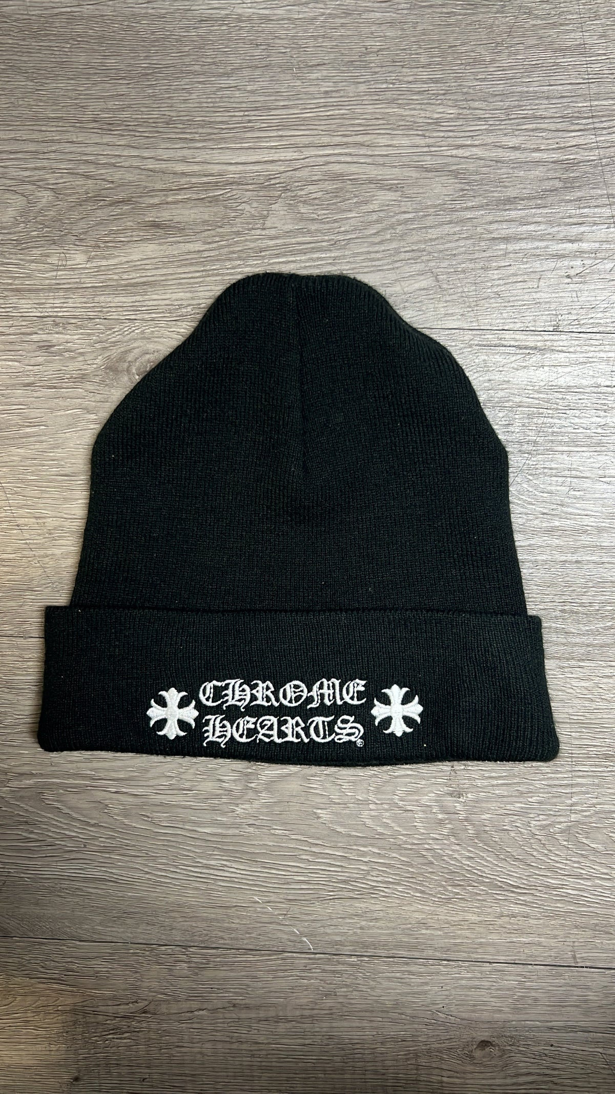 Chrome Hearts Black White Plus Logo Beanie