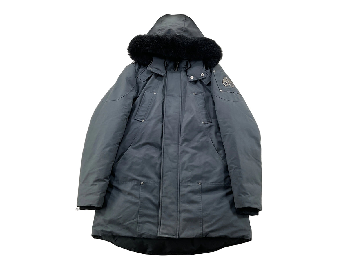 Moose Knuckles Grey Black Fur Parka