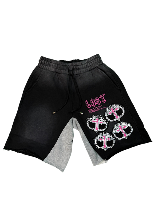 Lost Intricacy Black Pink Mitt Shorts