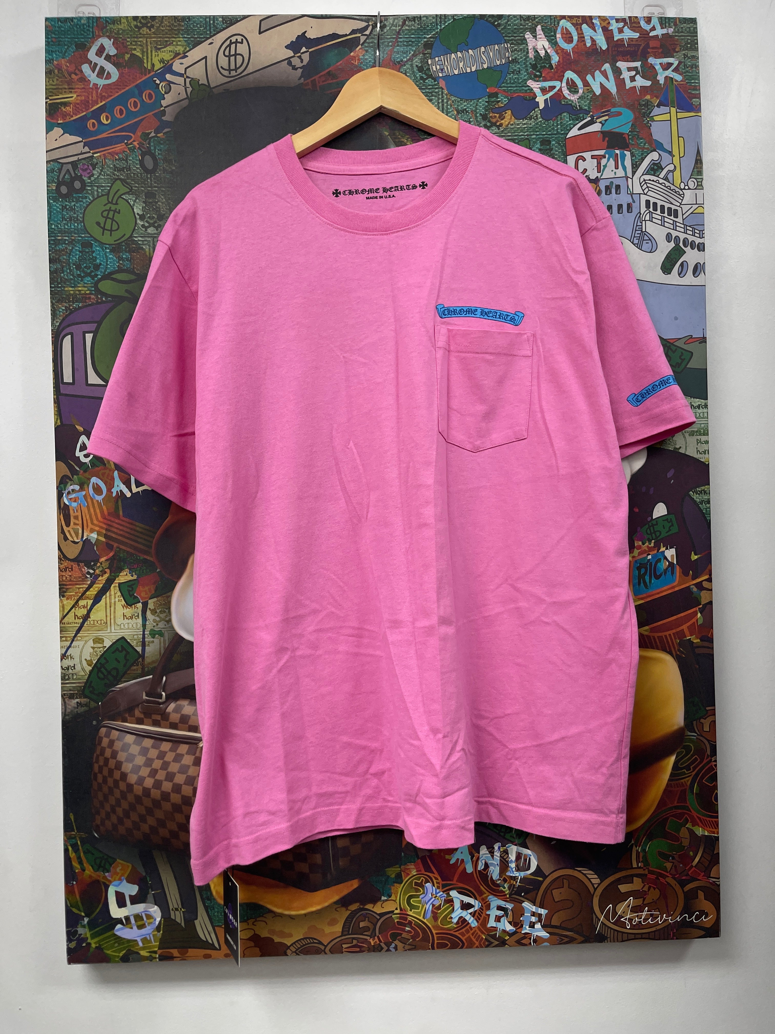 Chrome Hearts Pink Baby Blue Scroll Tee