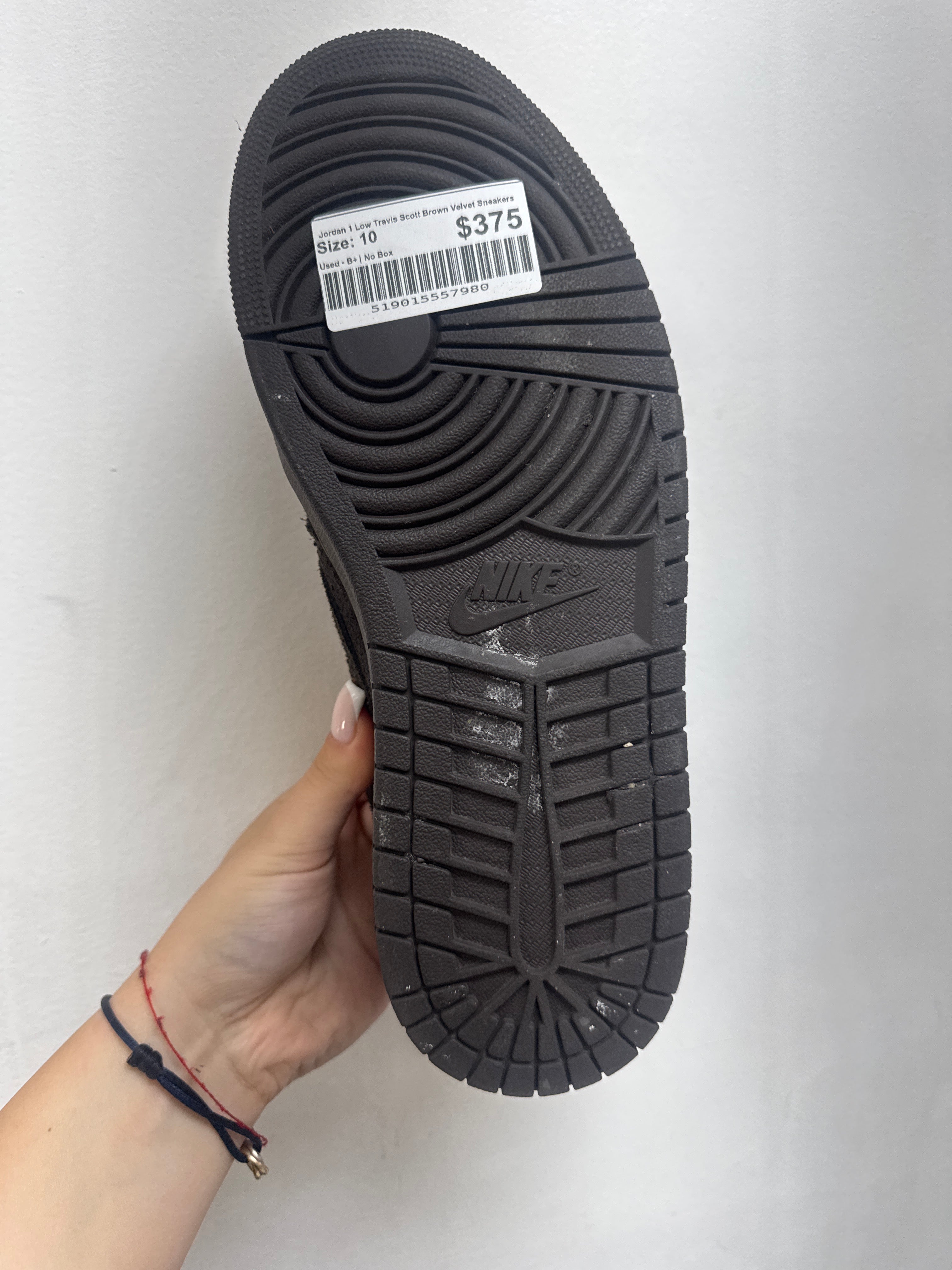 Jordan 1 Low Travis Scott Brown Velvet Sneakers