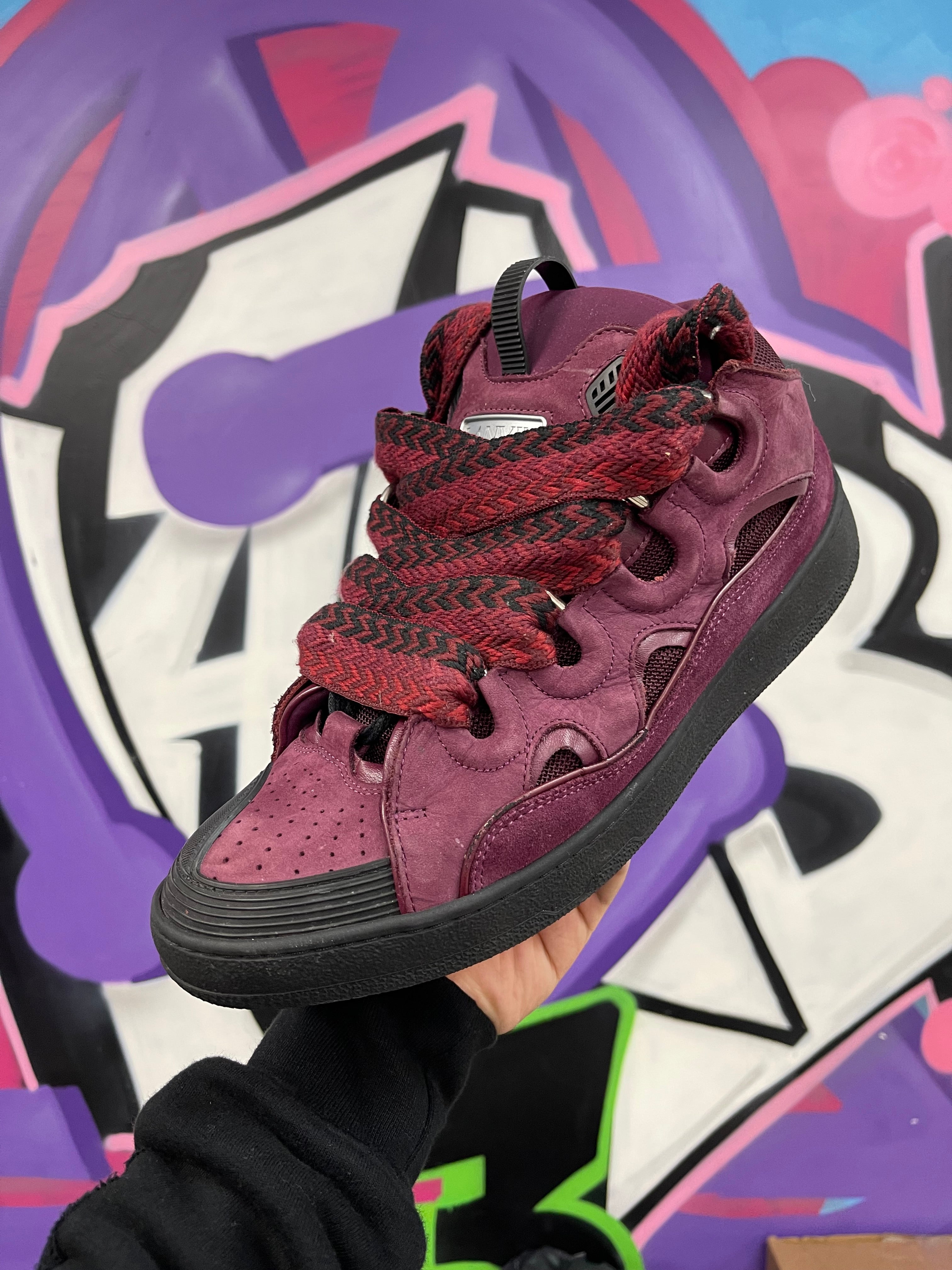 Lanvin Curb Burgundy Curb Sneakers