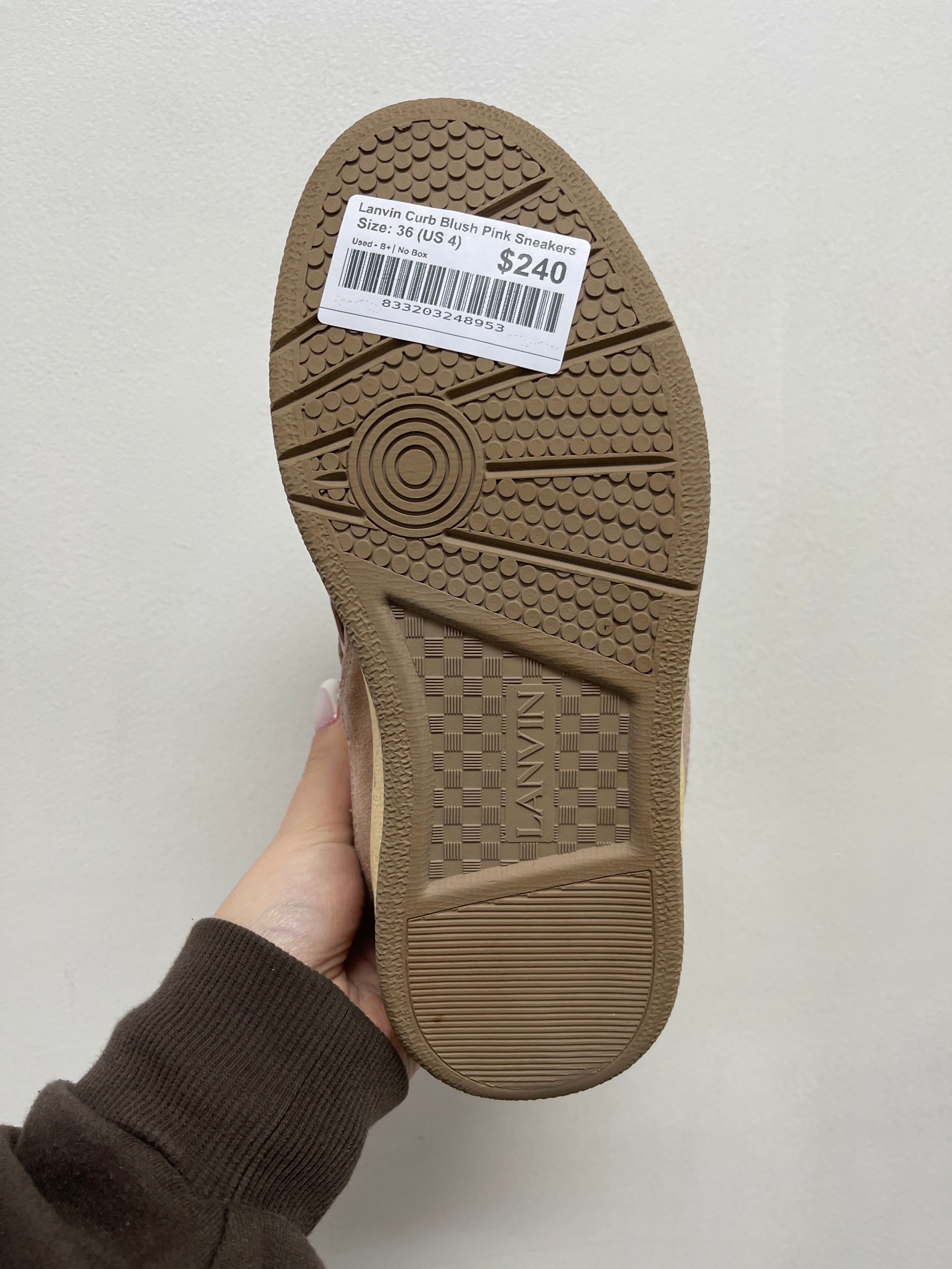 Lanvin Curb Blush Pink Sneakers