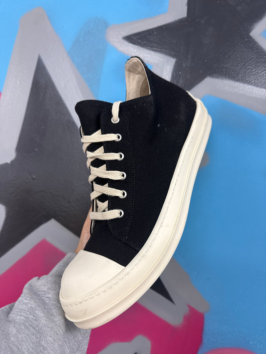 Rick Owens Low Top Black Milk Used With Box